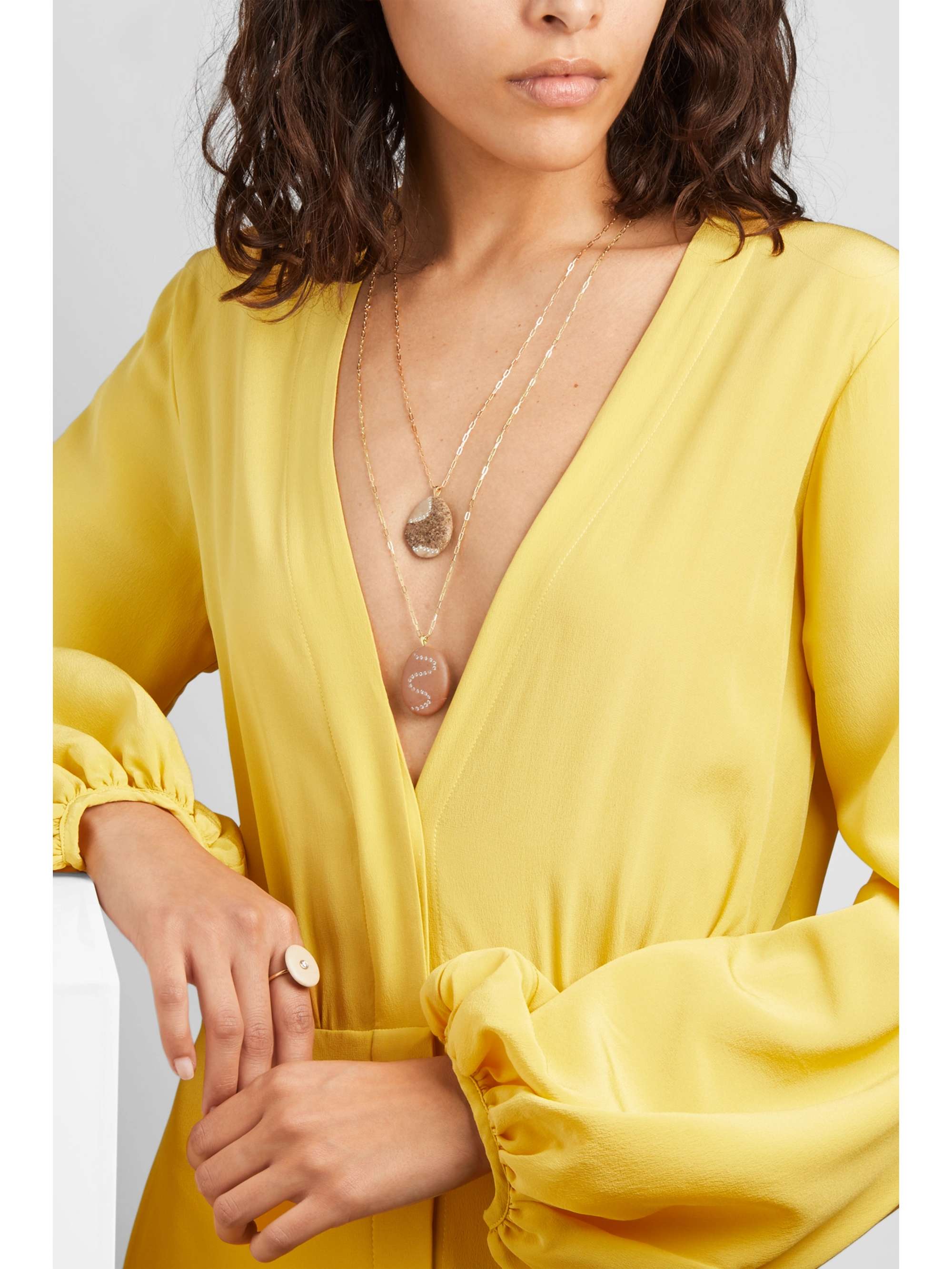 CVC STONES Tasty 18-karat gold, stone and diamond necklace
