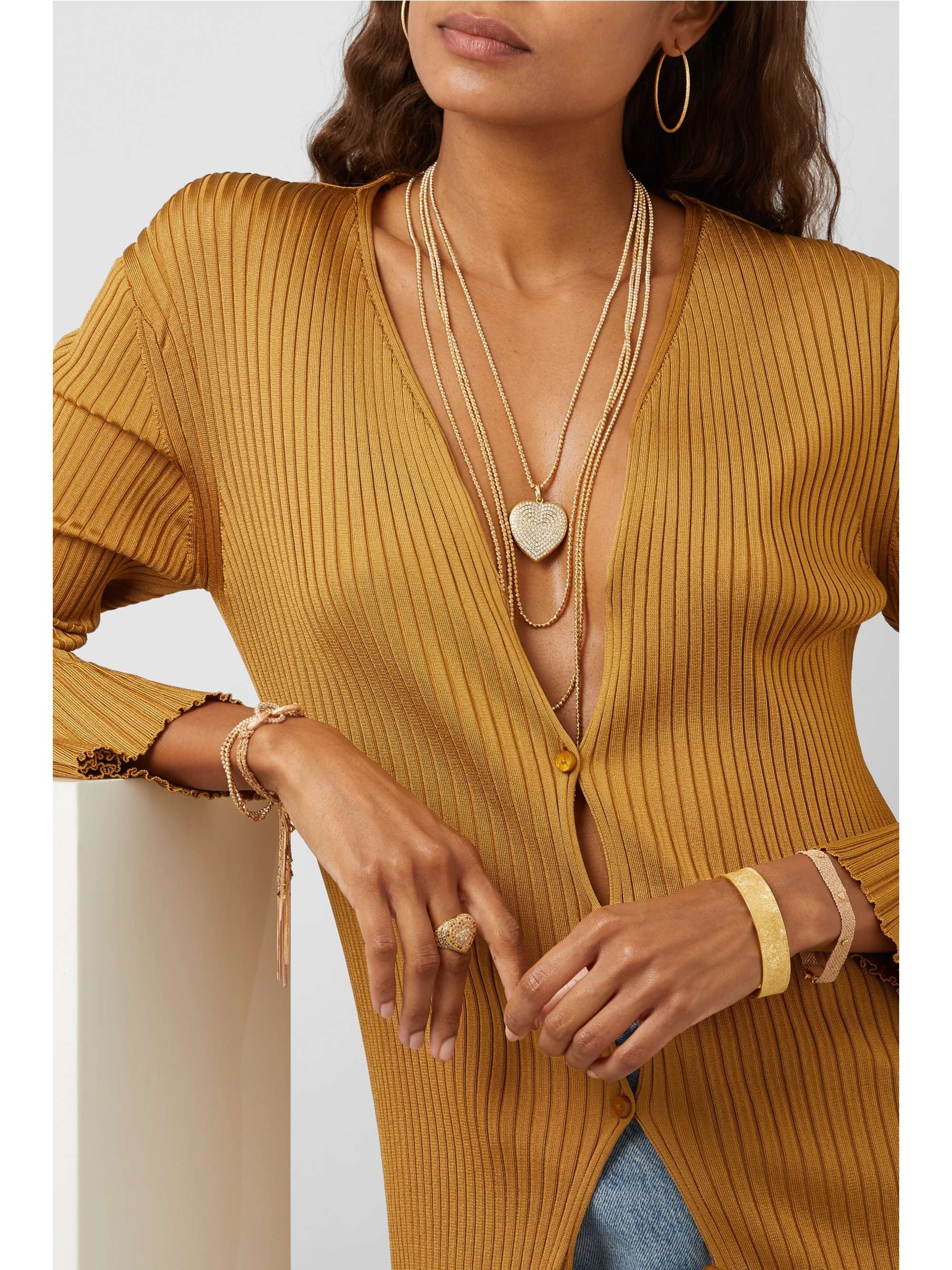 CAROLINA BUCCI Florentine 18-karat gold diamond necklace