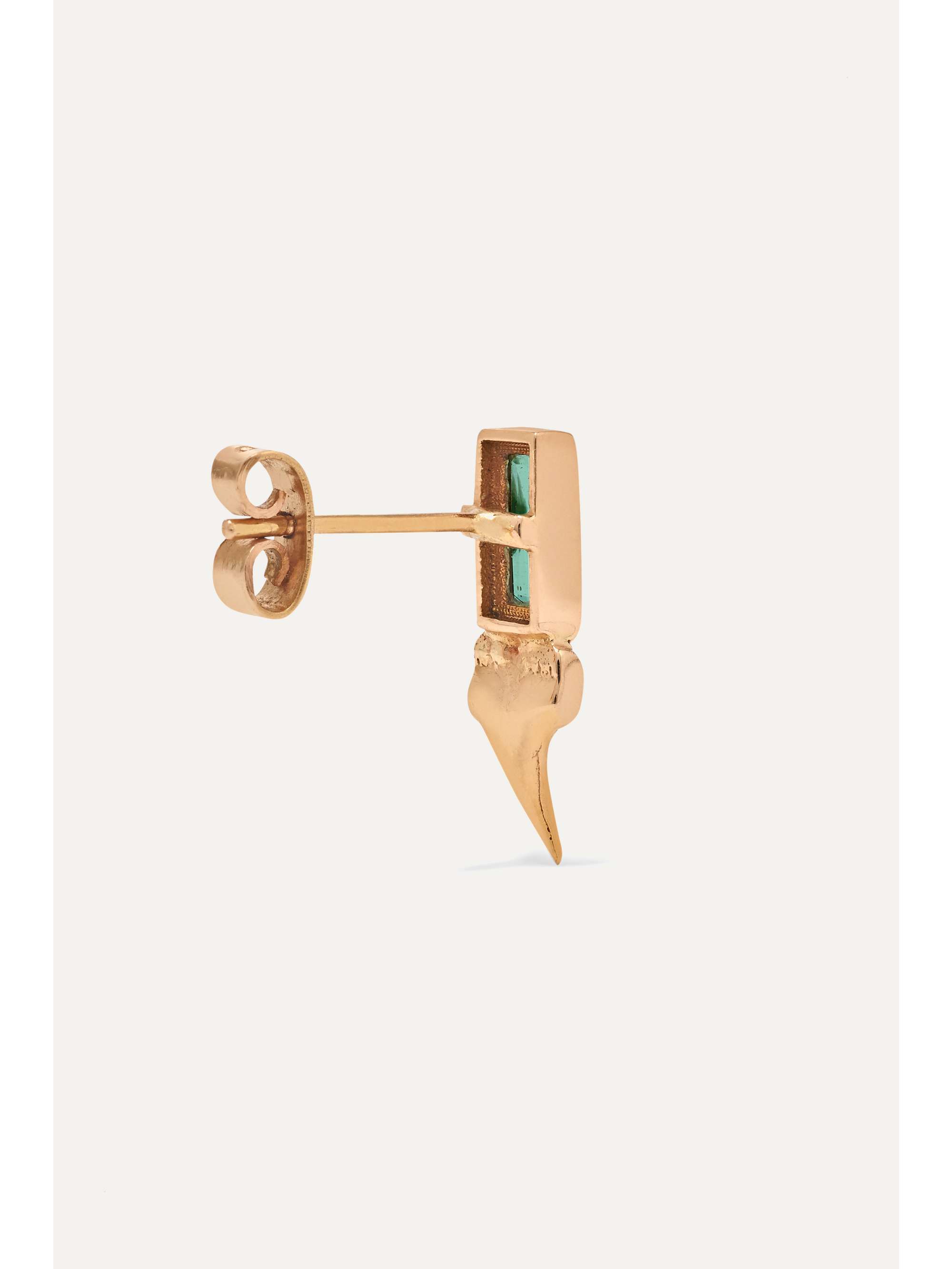 DEZSO BY SARA BELTRÁN 18-karat rose gold emerald earrings