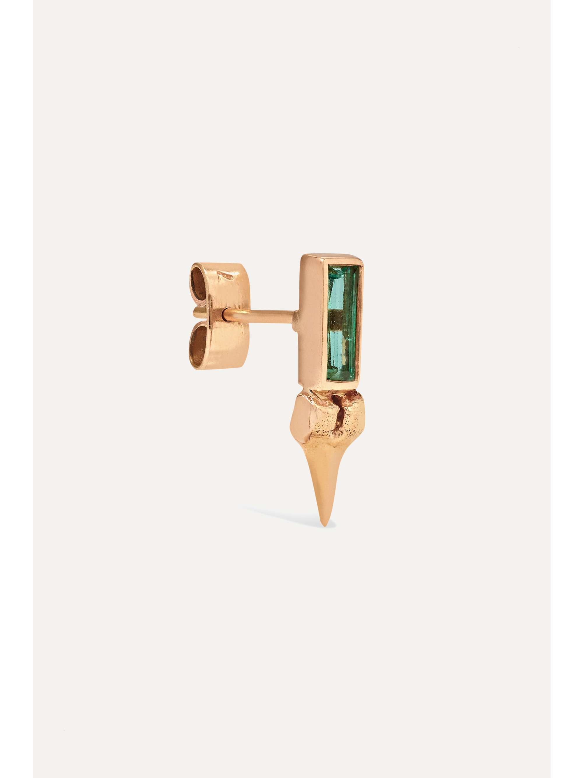 DEZSO BY SARA BELTRÁN 18-karat rose gold emerald earrings