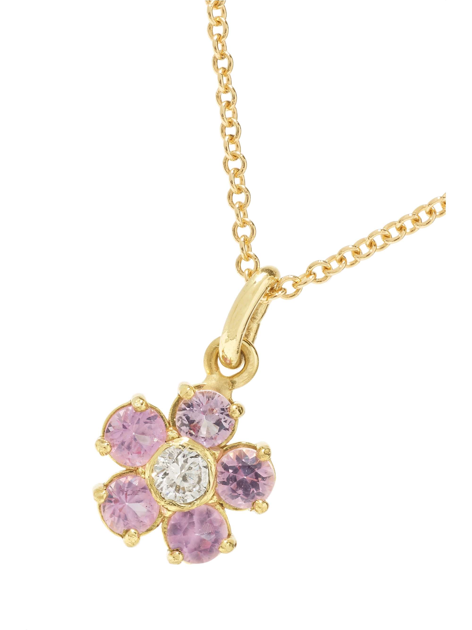 JENNIFER MEYER Flower 18-karat gold, sapphire and diamond necklace