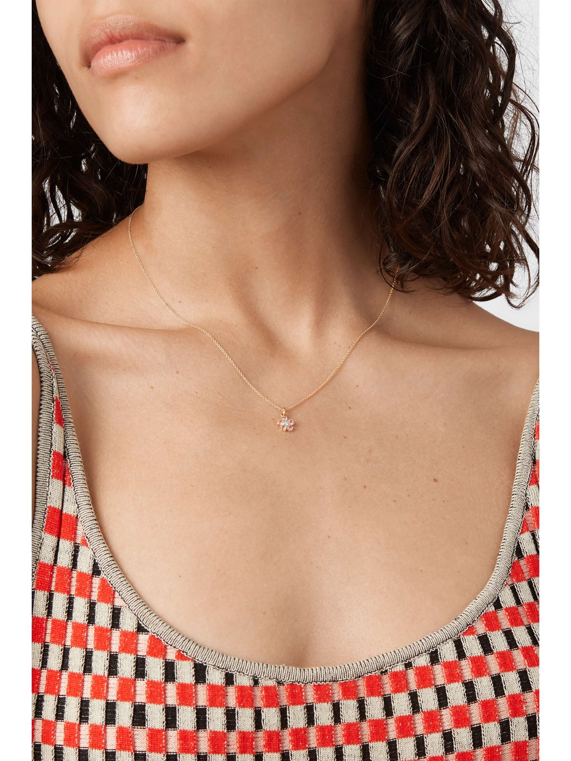 JENNIFER MEYER Flower 18-karat gold, sapphire and diamond necklace