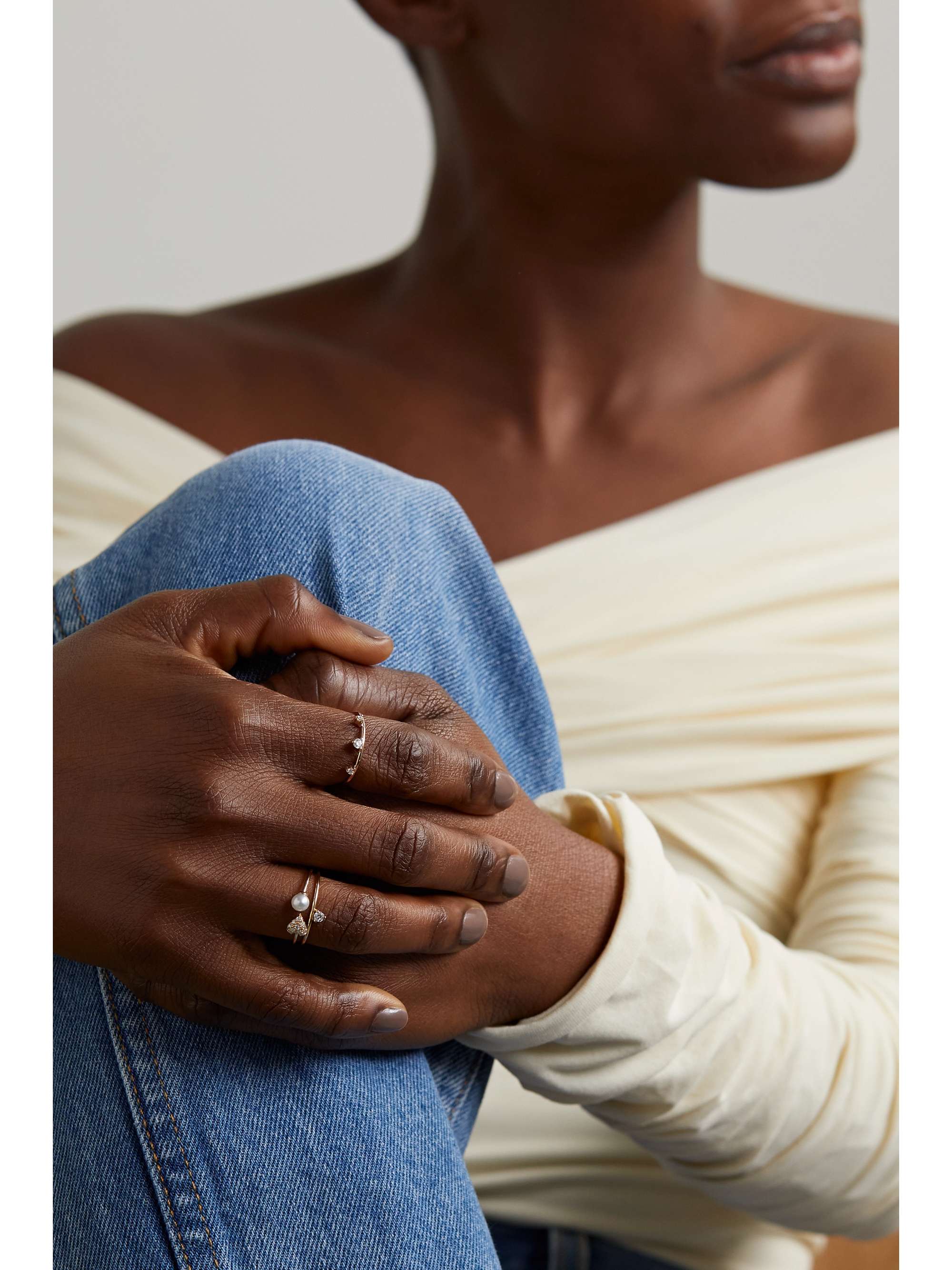 MIZUKI 14-karat gold diamond ring