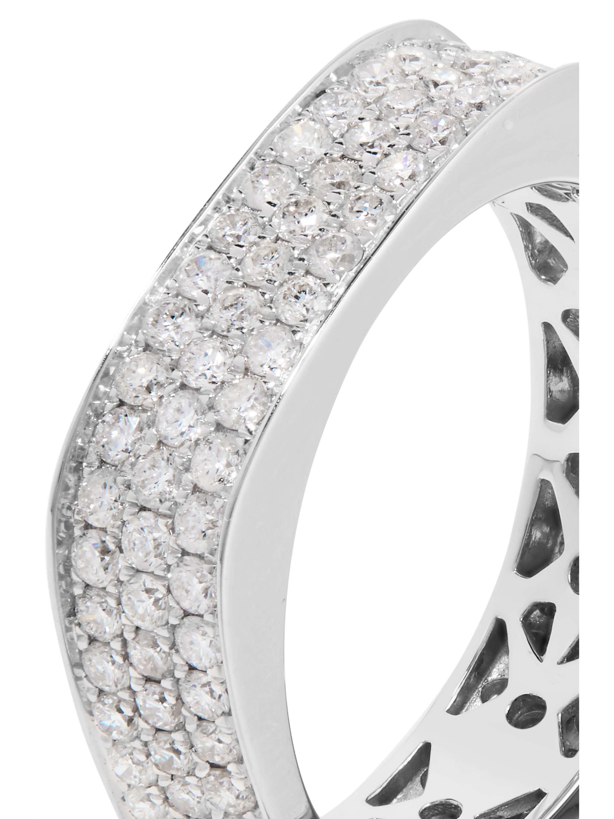 OFIRA Cluster 18-karat white gold diamond ring