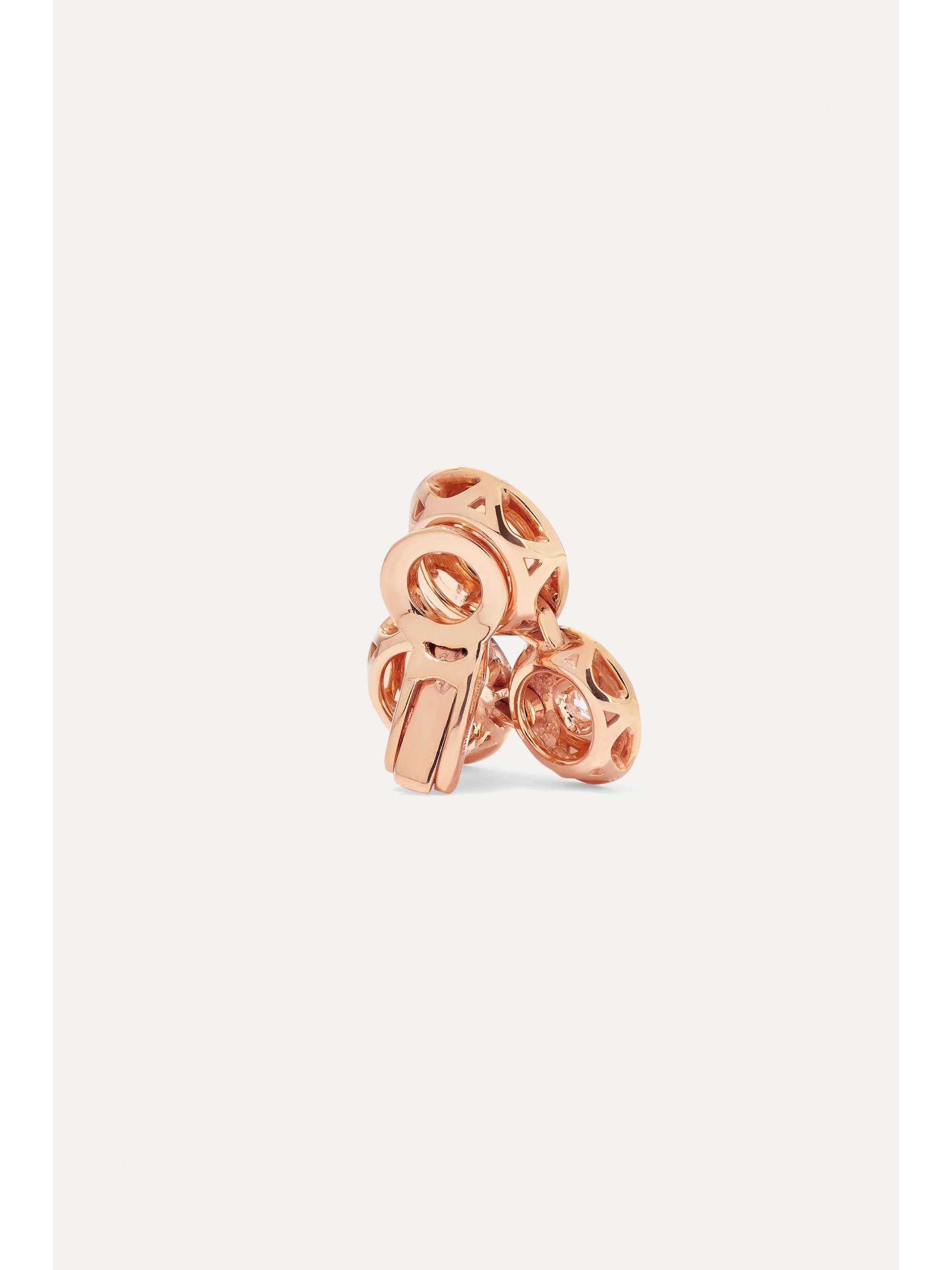 SELIM MOUZANNAR 18-karat rose gold, enamel and diamond clip-on earrings
