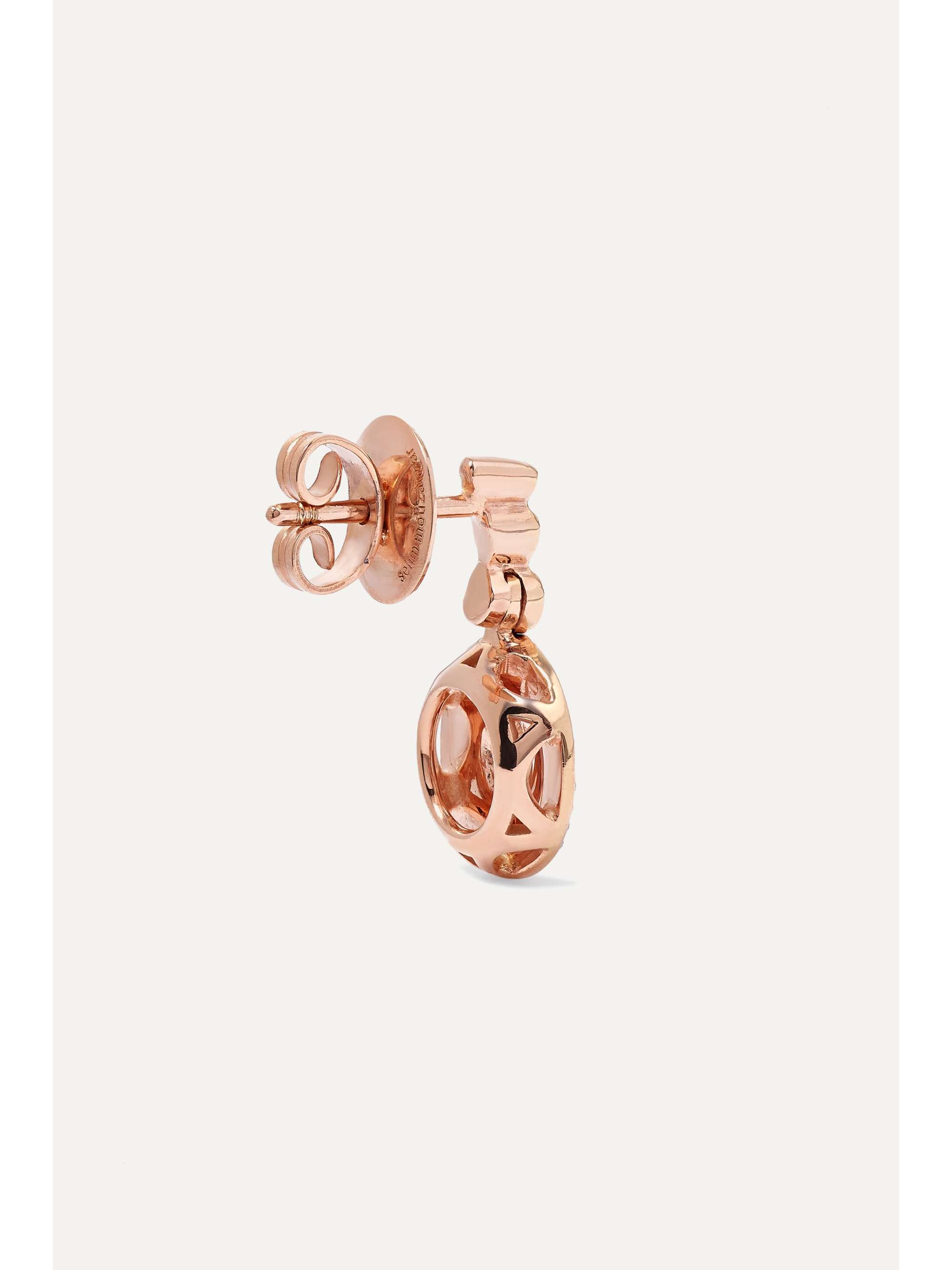 SELIM MOUZANNAR 18-karat rose gold, enamel and diamond earrings
