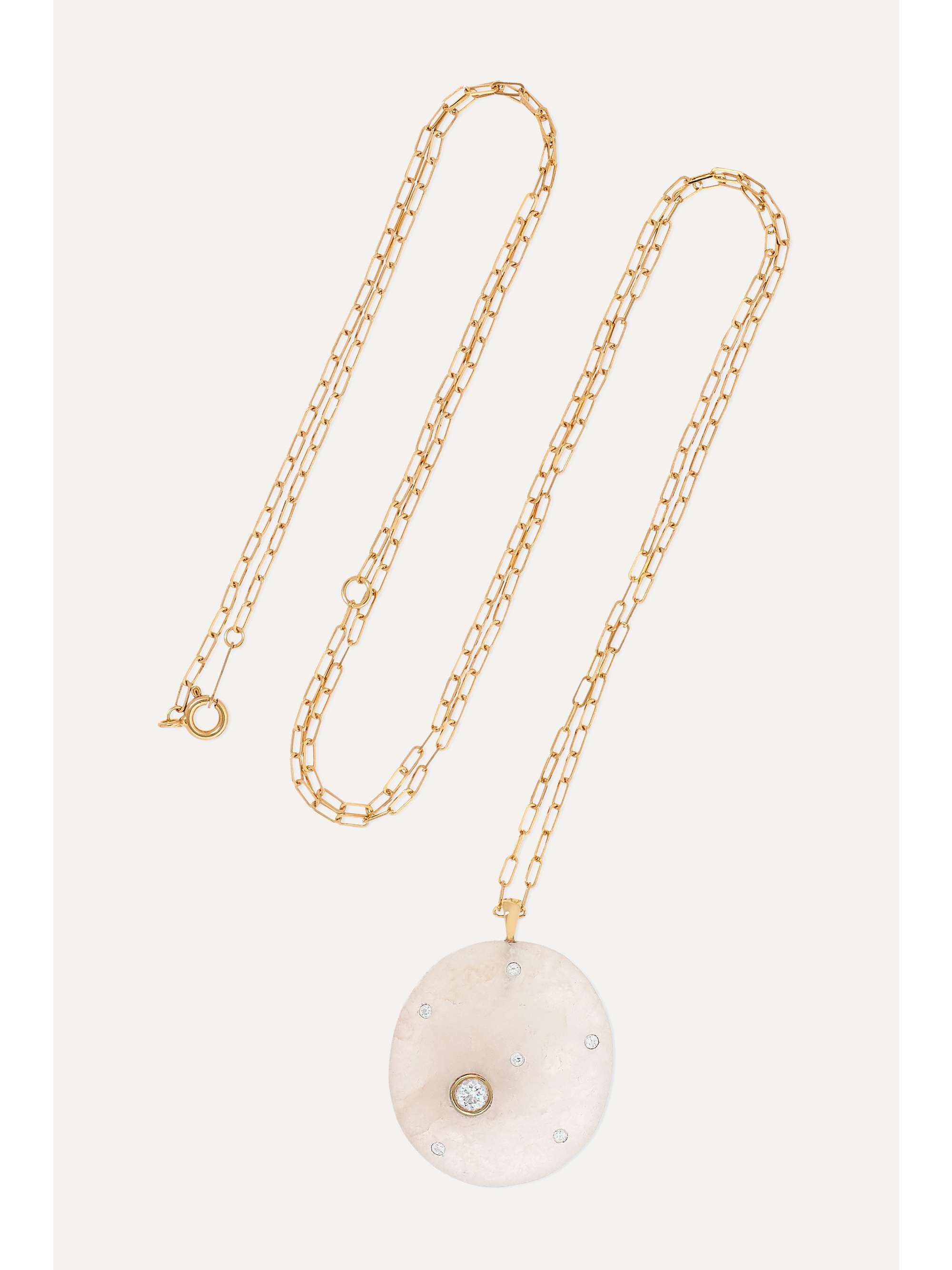 CVC STONES Ceremony 18-karat gold, stone and diamond necklace