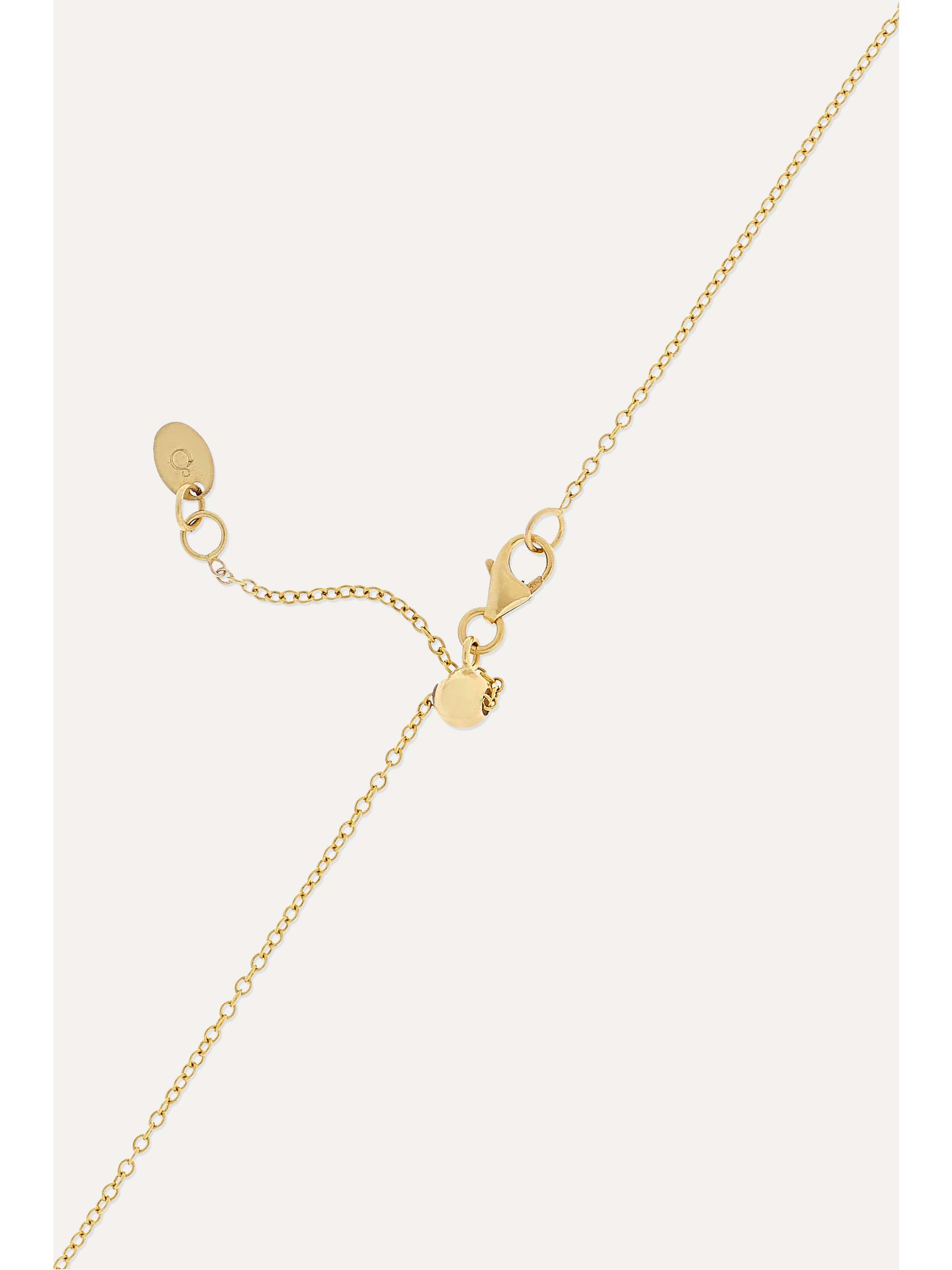 LOQUET 14-karat gold and sapphire crystal locket necklace