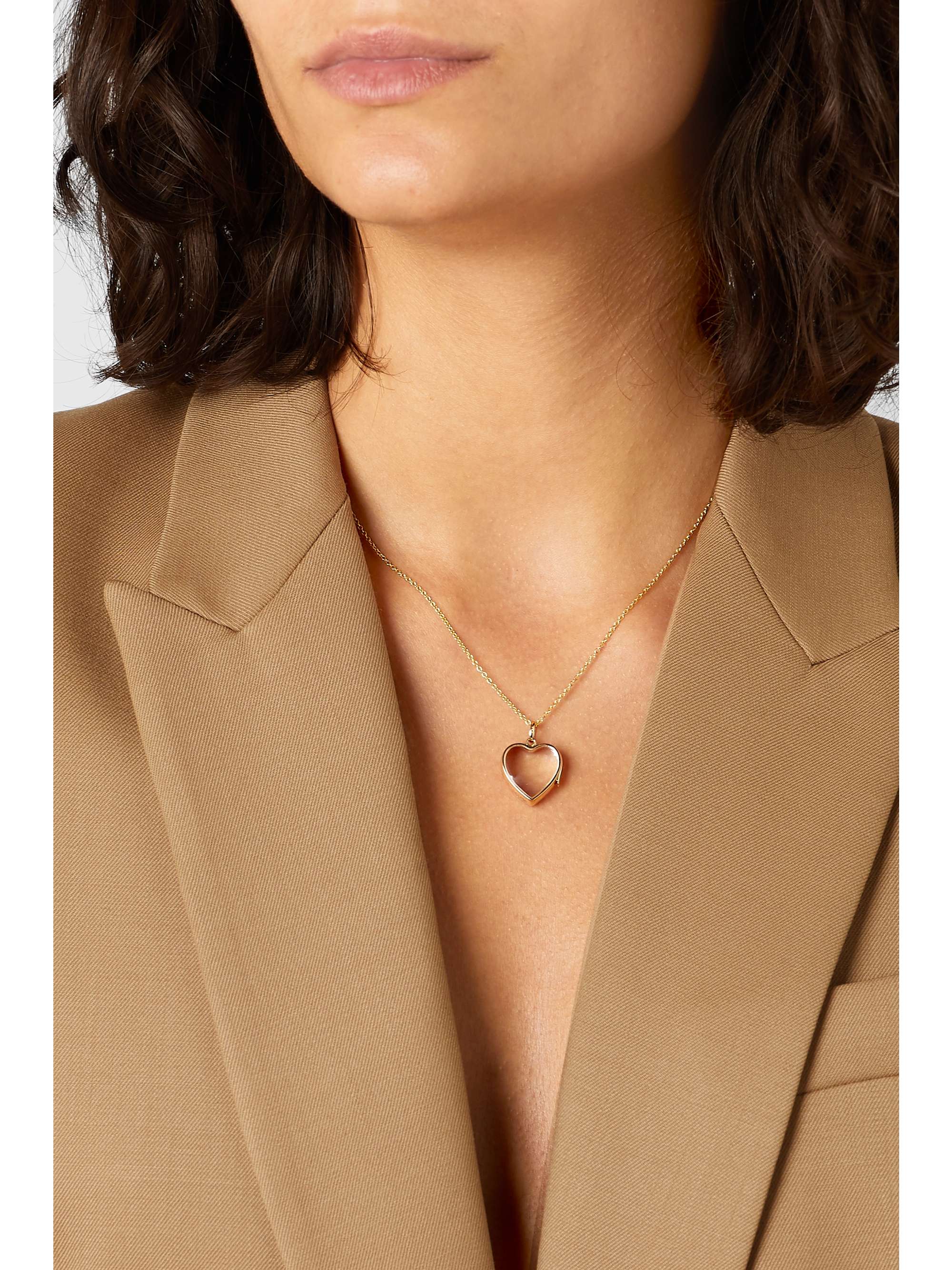LOQUET 14-karat gold and sapphire crystal locket necklace