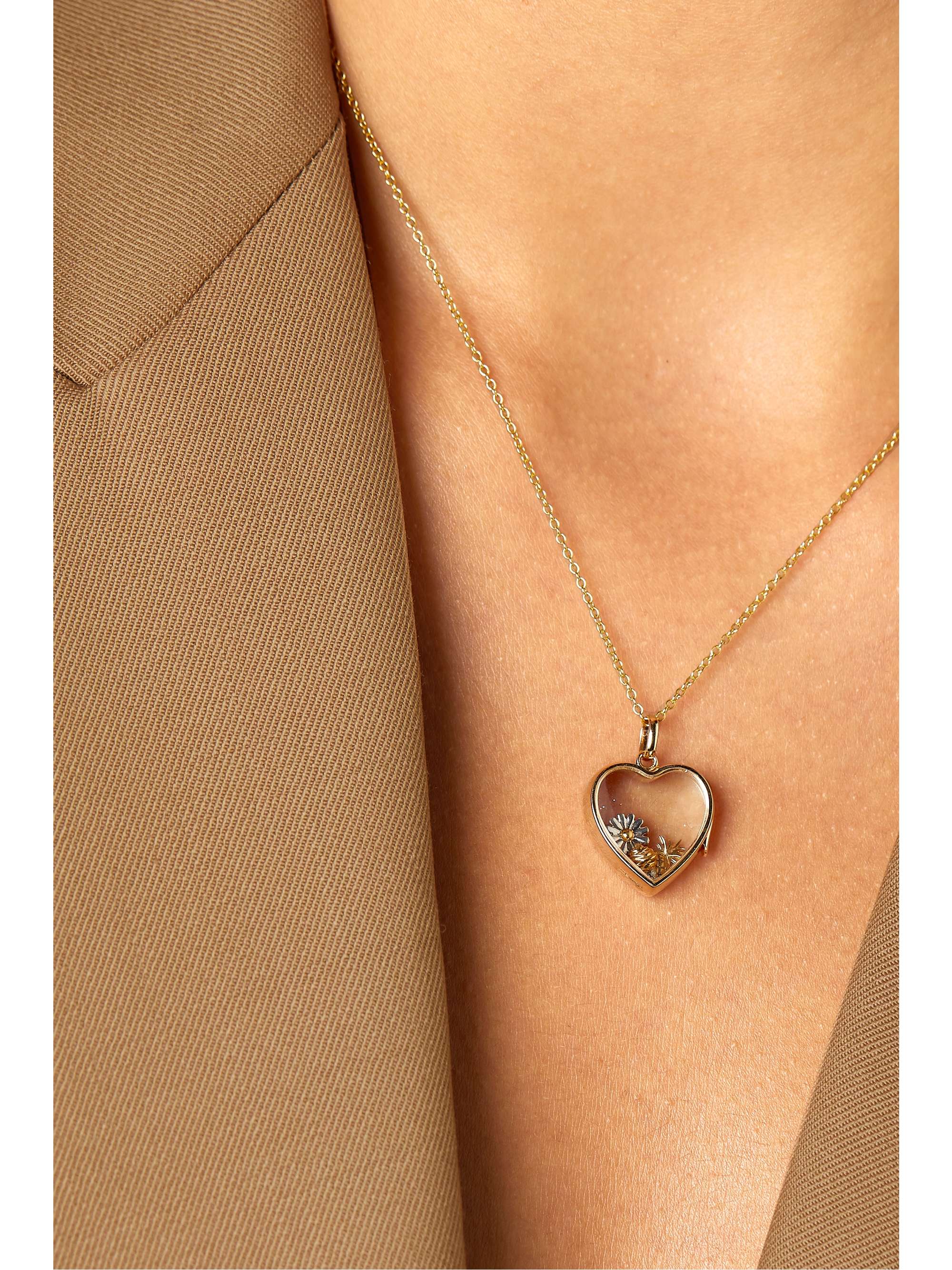 LOQUET 14-karat gold and sapphire crystal locket necklace