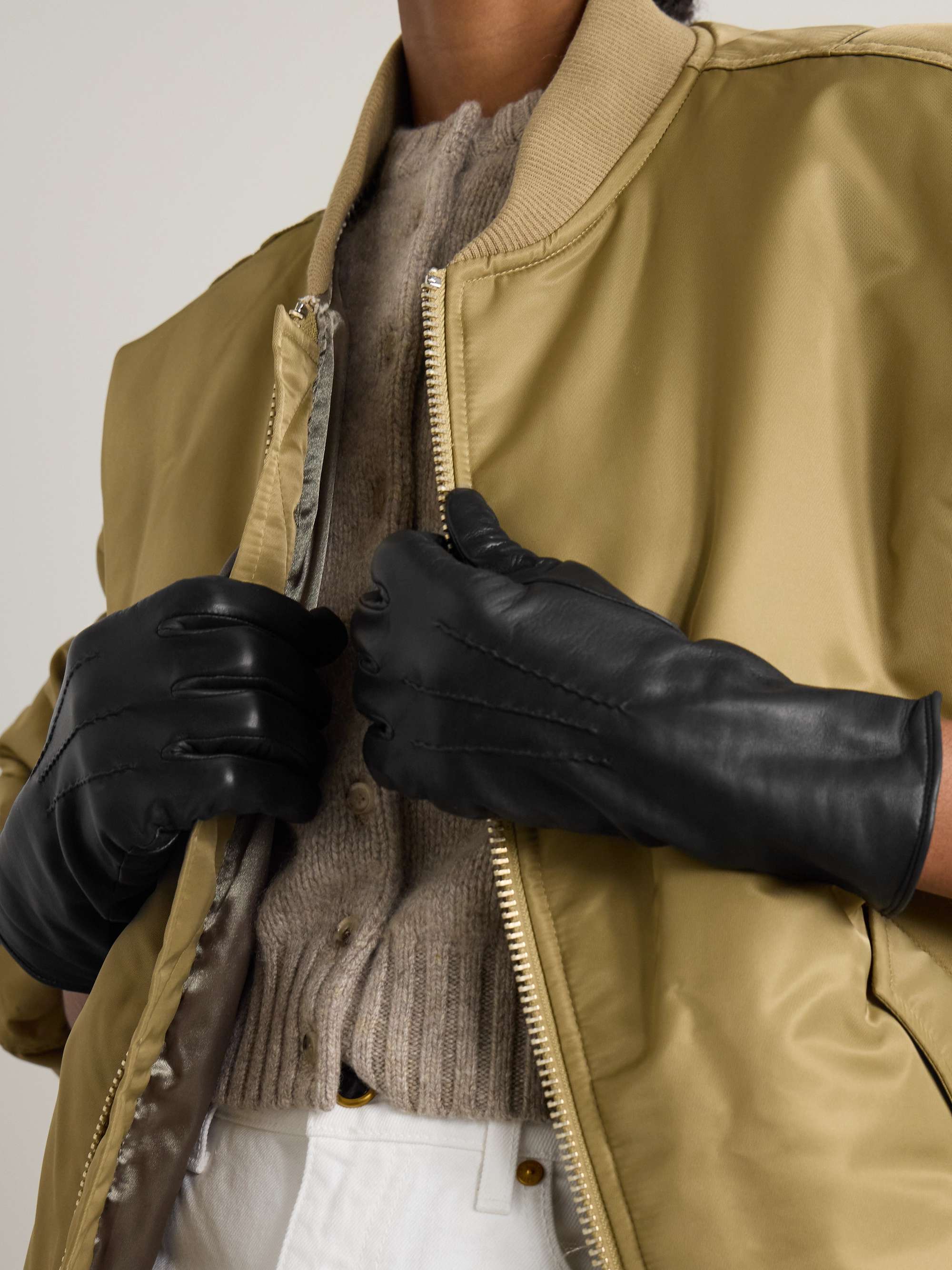 AGNELLE Grace leather gloves