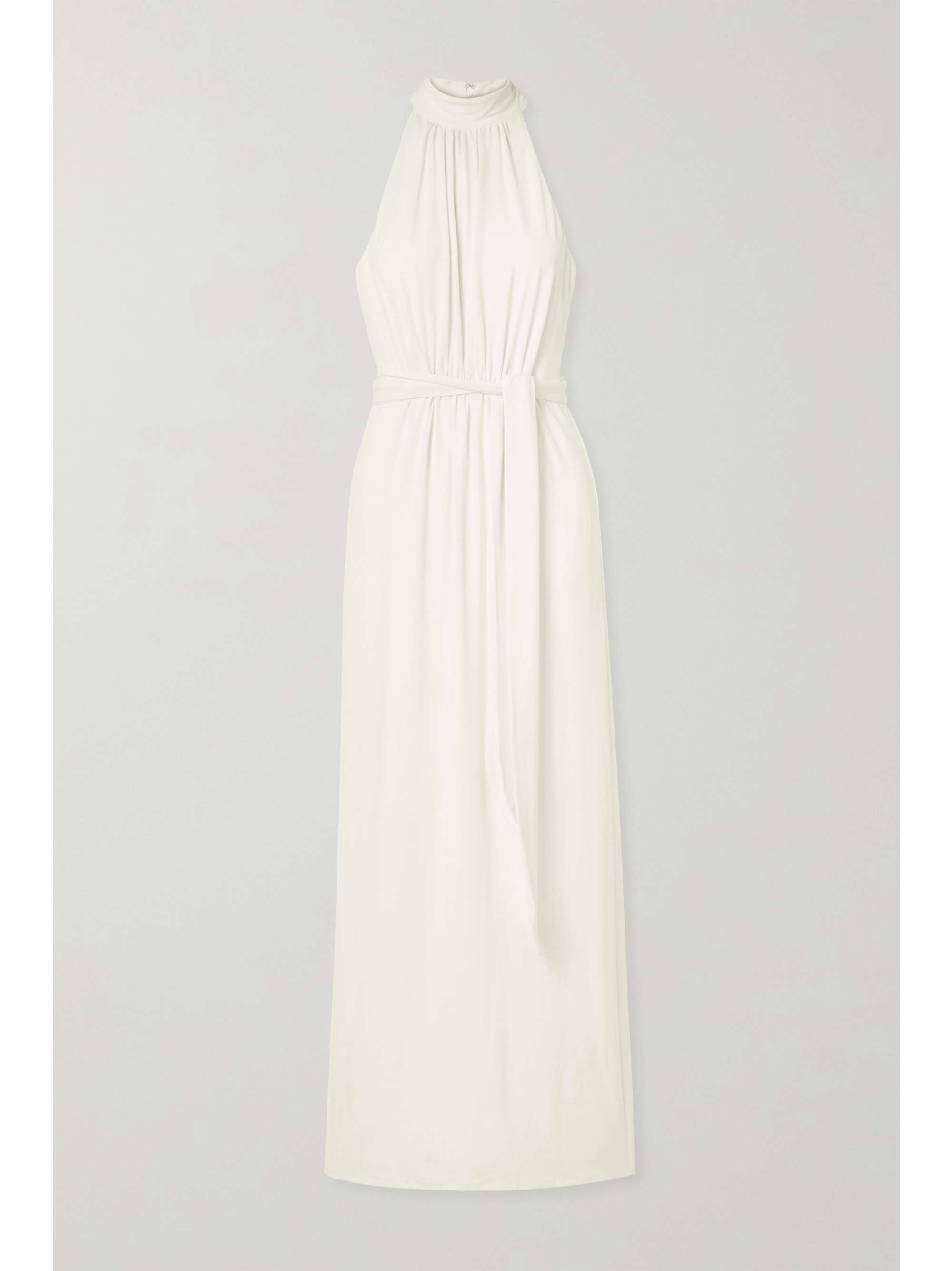 HALSTON HERITAGE Belted stretch-jersey gown | NET-A-PORTER