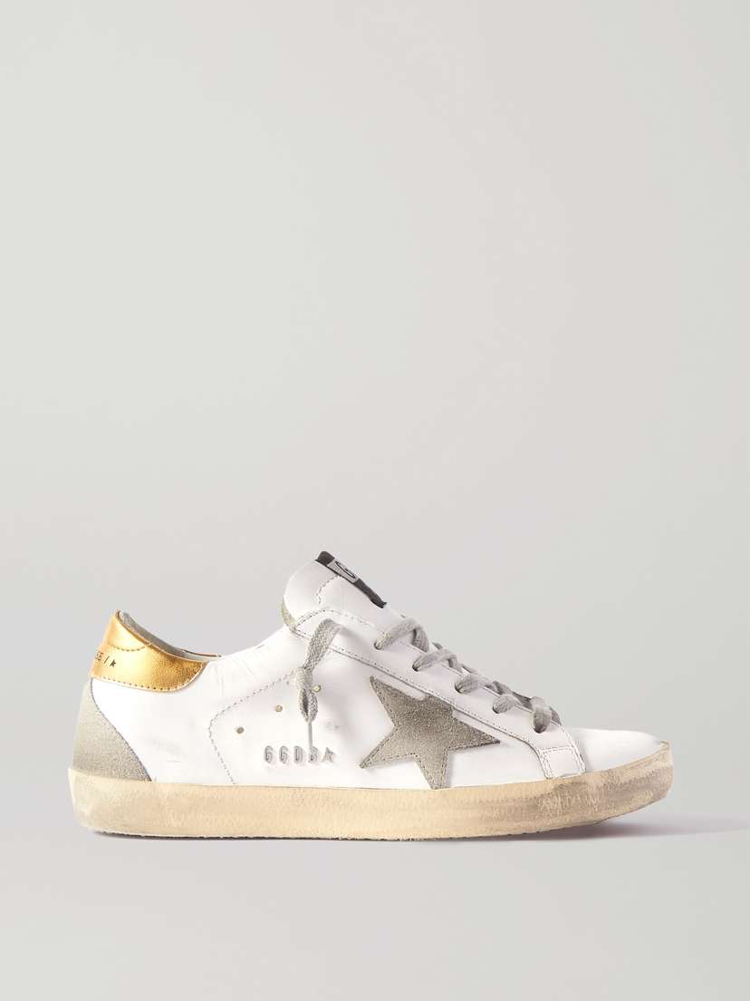 Golden Goose Superstar Distressed Leather And Suede Sneakers