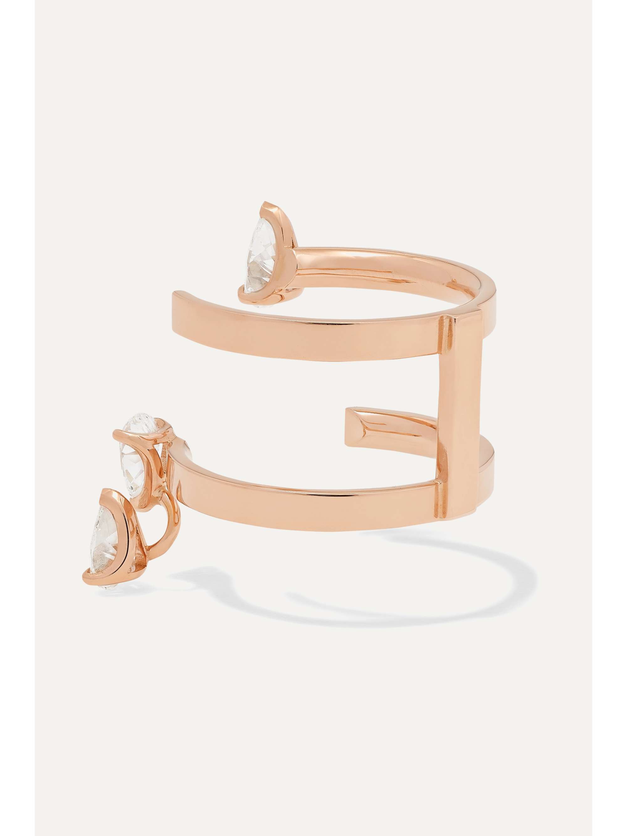 REPOSSI Serti Sur Vide 18-karat rose gold diamond ring