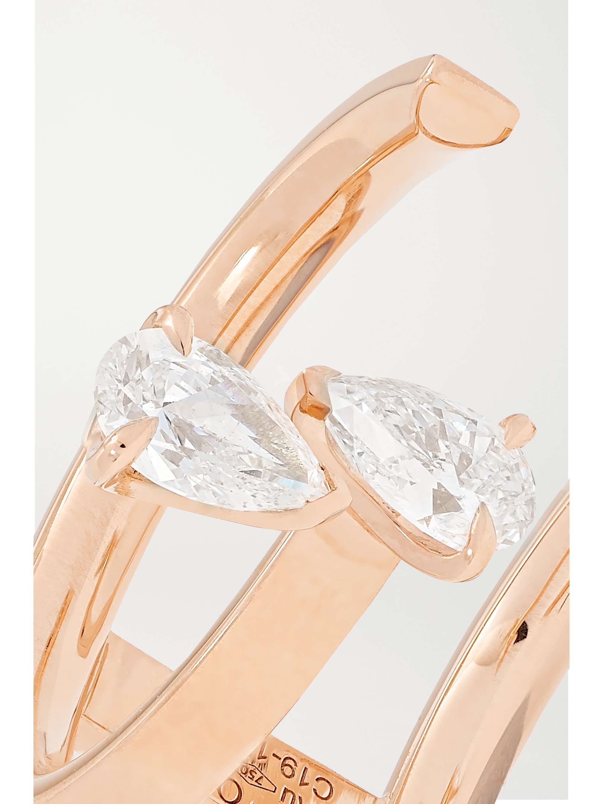 REPOSSI Serti Sur Vide 18-karat rose gold diamond ring