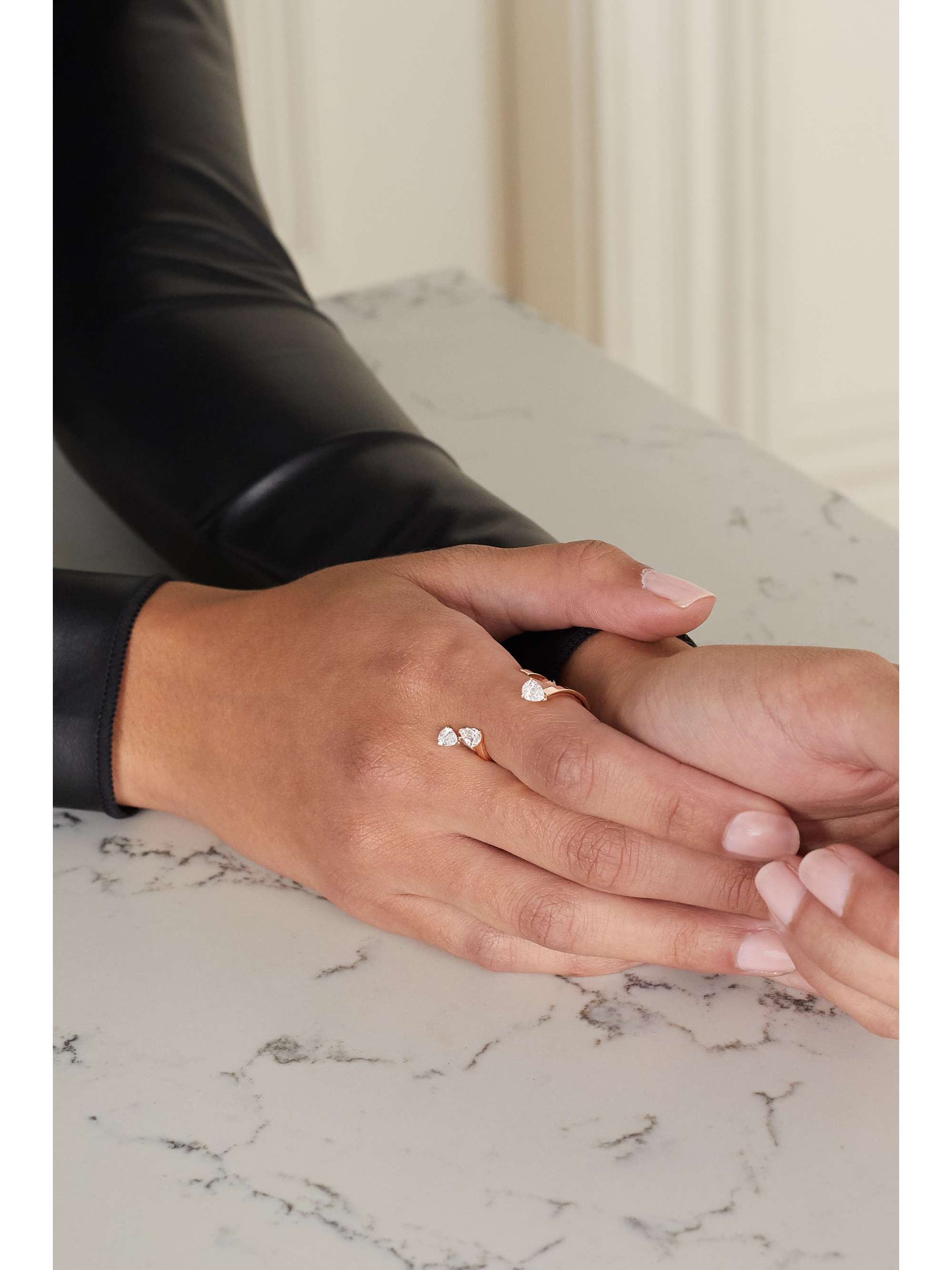 REPOSSI Serti Sur Vide 18-karat rose gold diamond ring