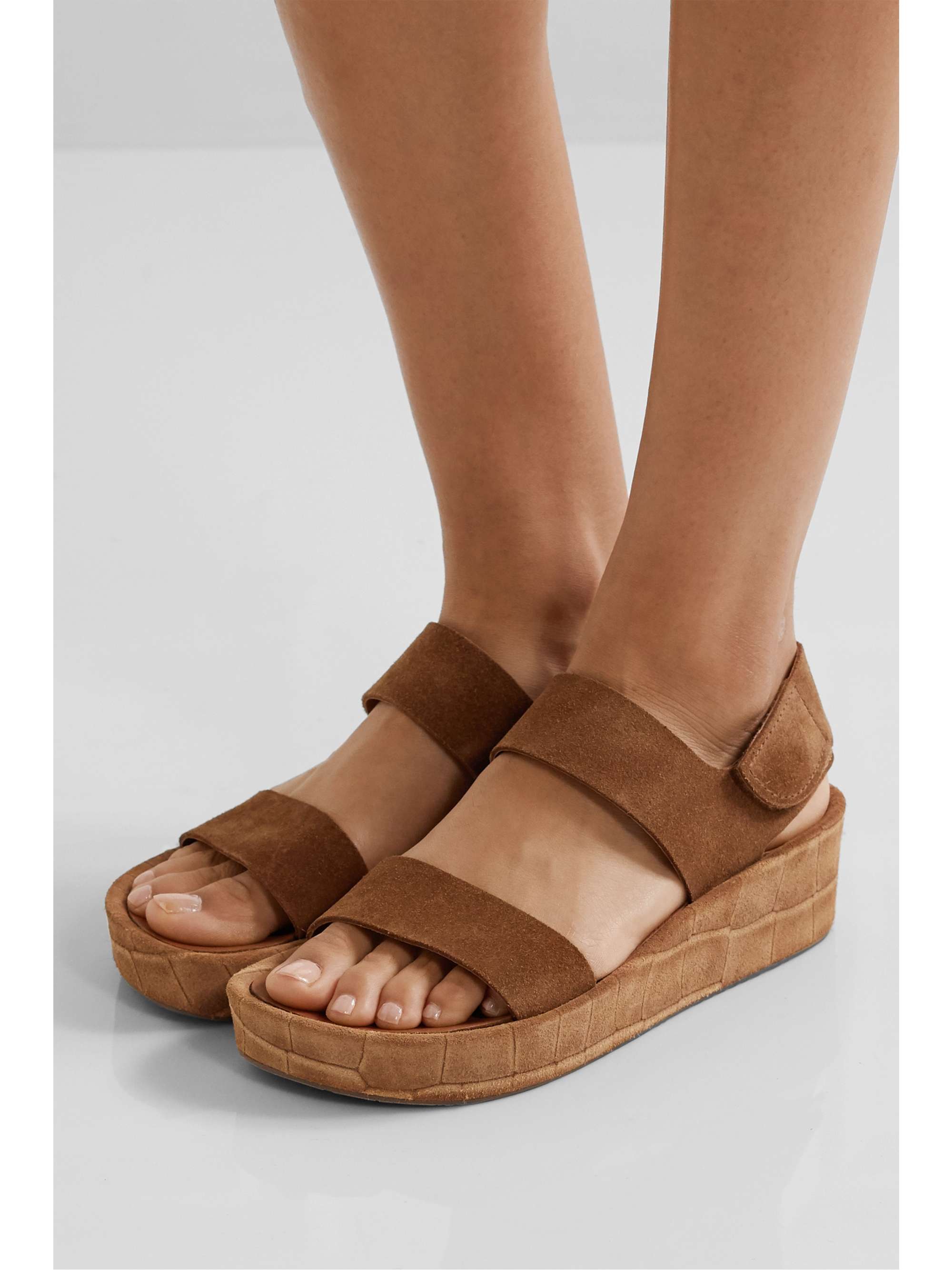 PEDRO GARCIA Lacey suede platform wedge sandals