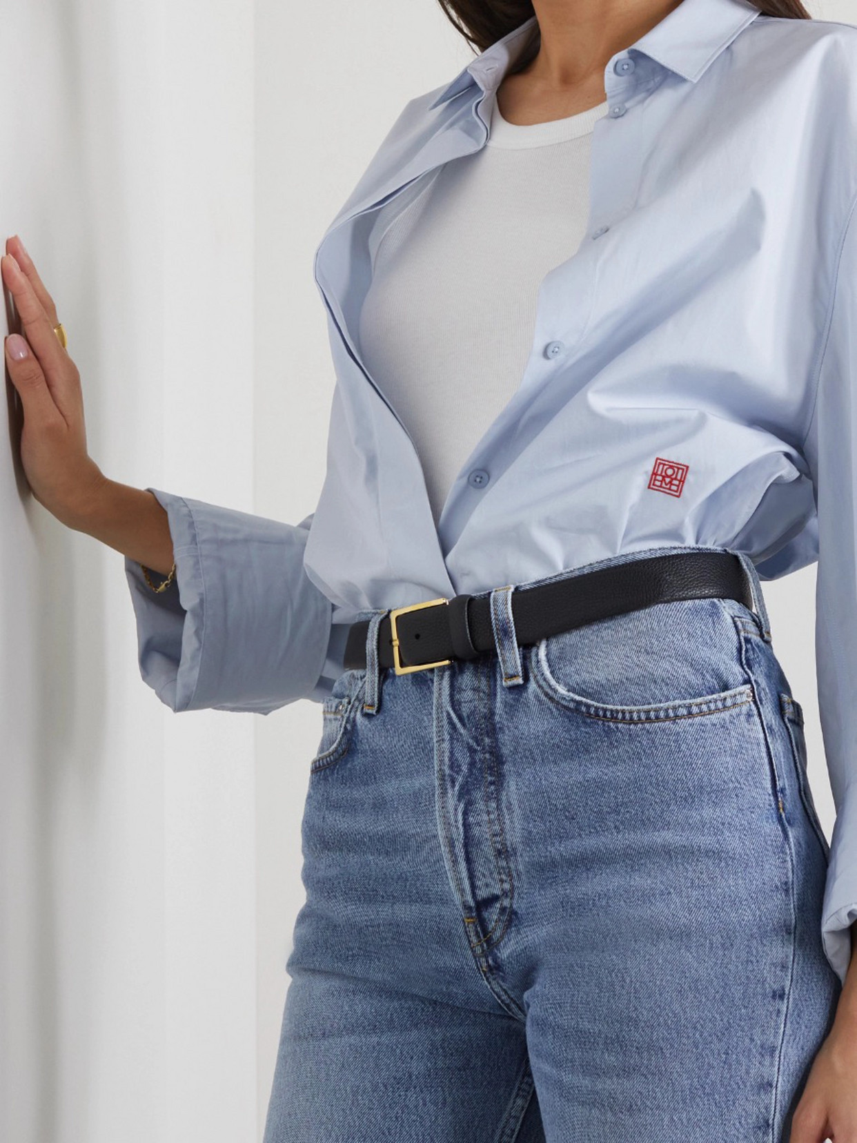 Anderson's Textured-leather Belt In Black
