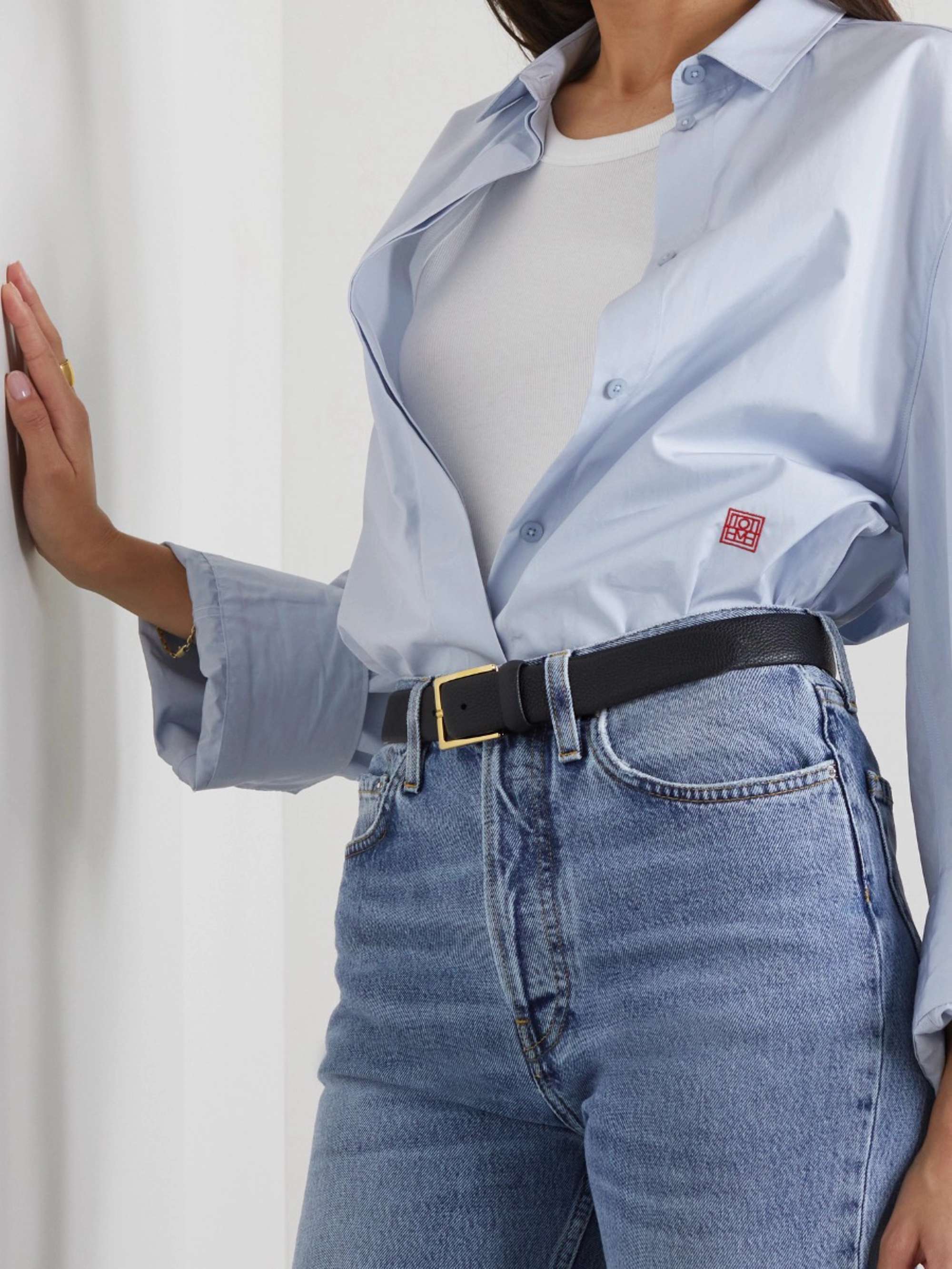 ANDERSON'S Textured-leather belt