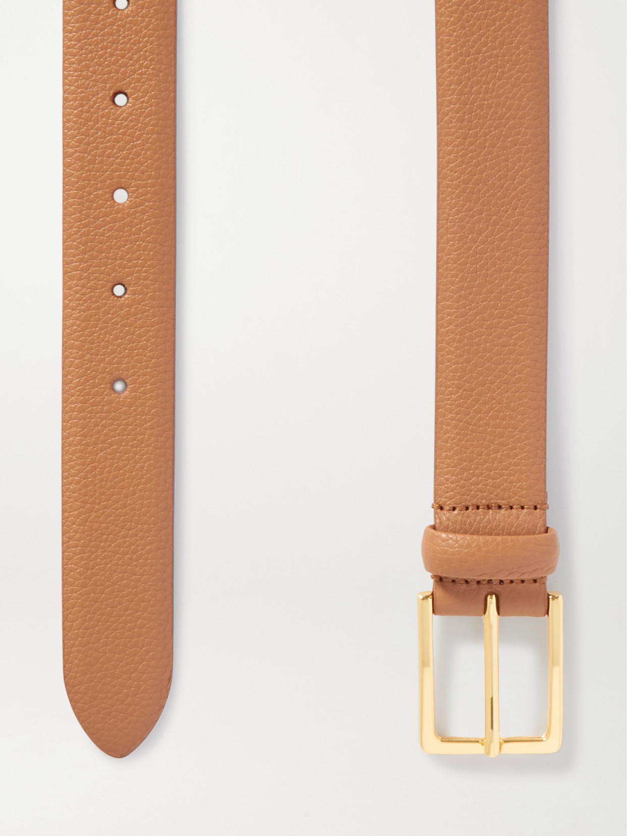 Anderson's Textured-leather Belt In Tan