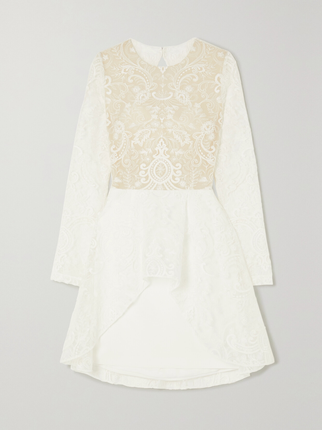 Rime Arodaky Sansa Open-back Lace And Crepe Mini Dress - White