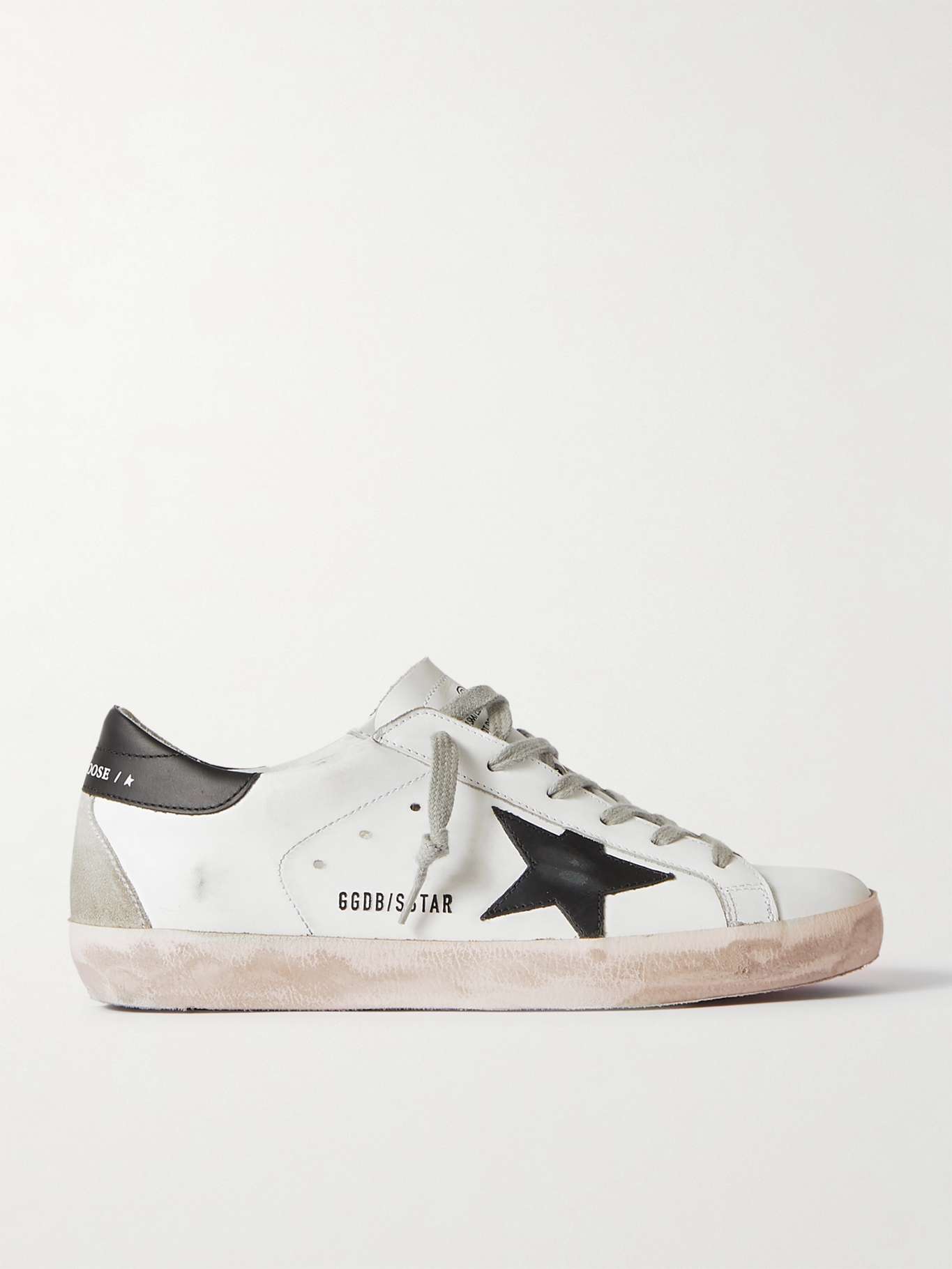 GOLDEN GOOSE Superstar distressed leather sneakers NETAPORTER