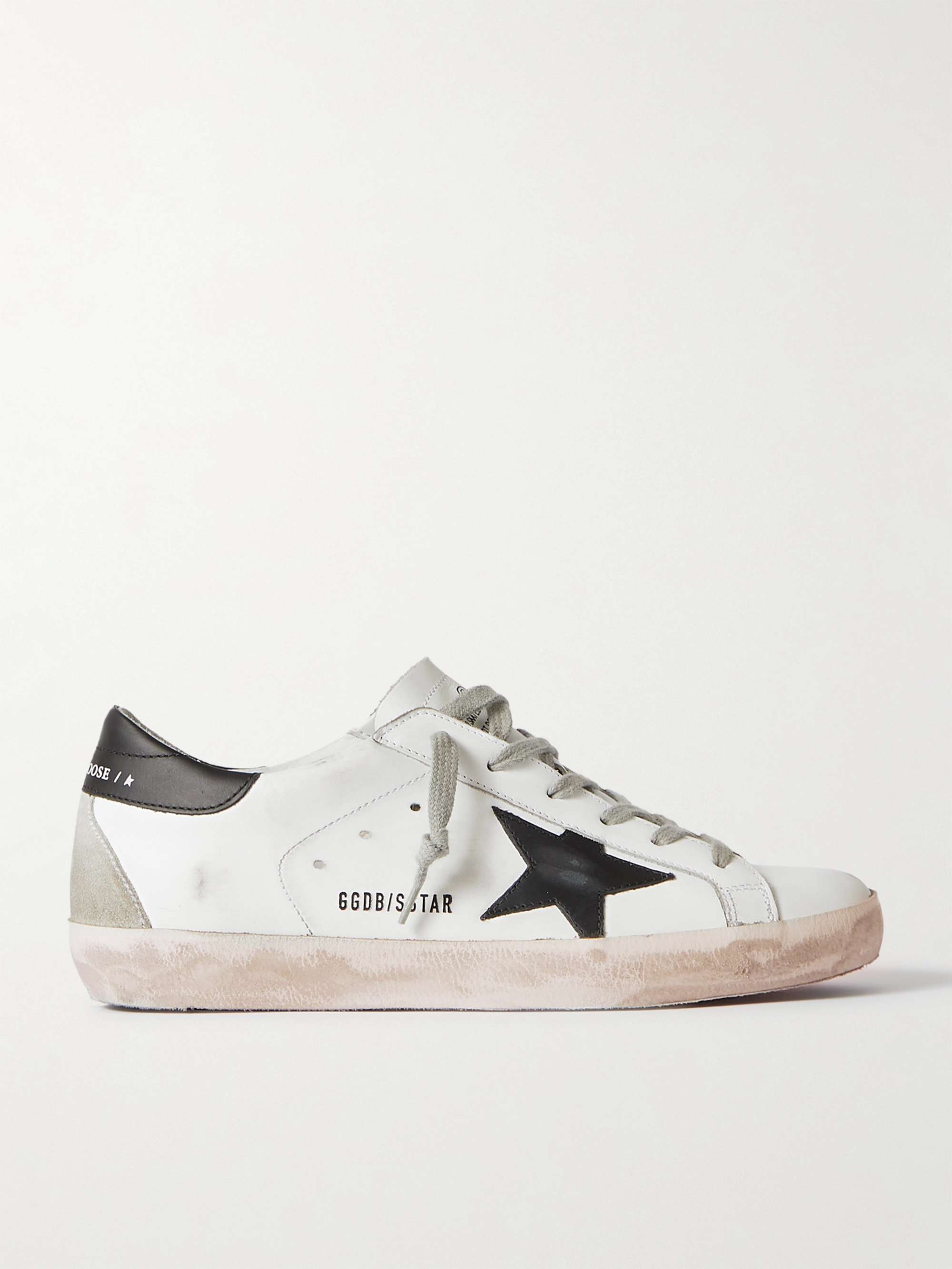 GOLDEN GOOSE Superstar distressed leather sneakers | NET-A-PORTER