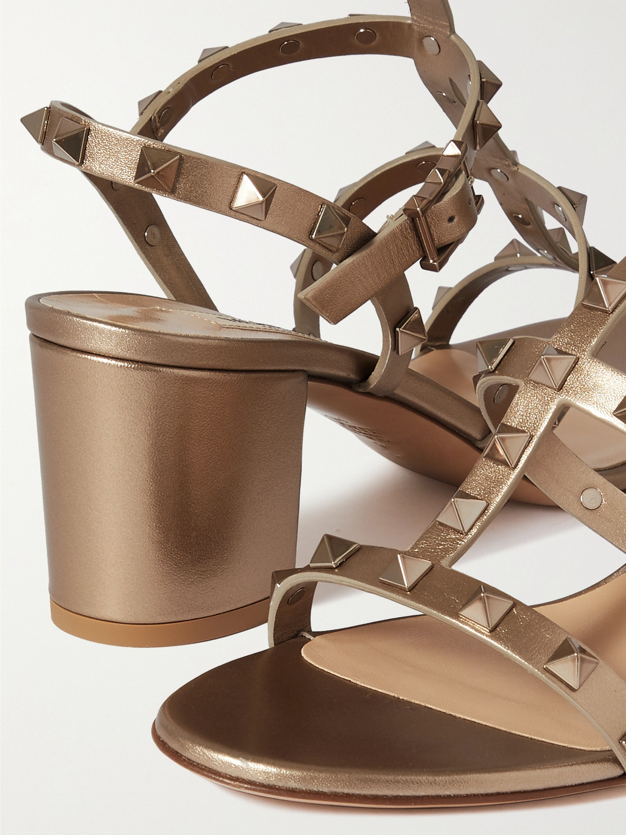 Valentino Garavani Valentino Rockstud Caged 60 Leather Ankle Strap Sandal In Multi