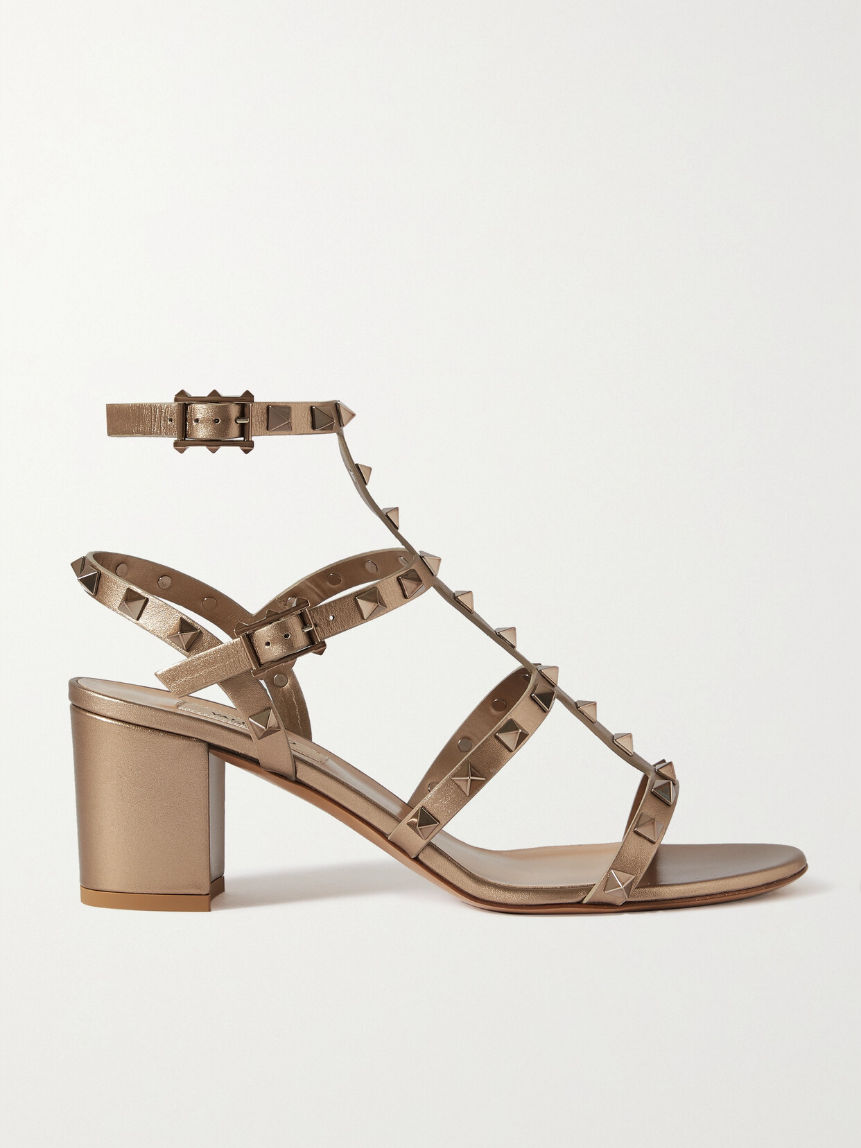 Valentino Garavani - Rockstud 60 Leather Sandals - Gold