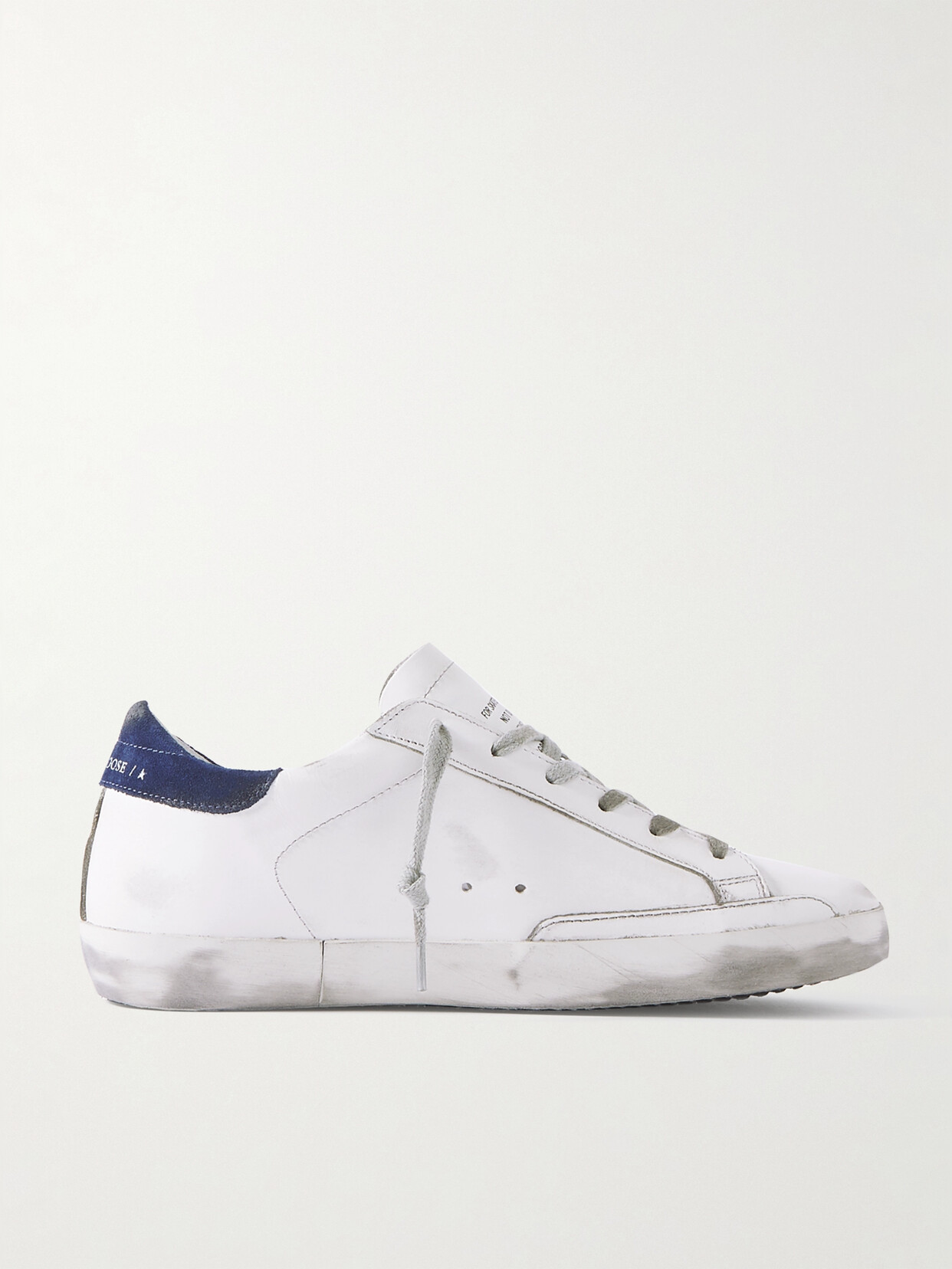Golden Goose Superstar Glittered Distressed Leather And Suede Sneakers In White
