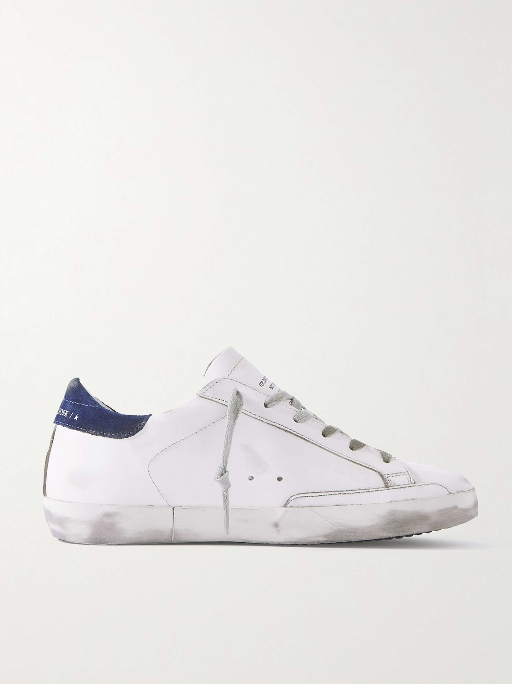 GOLDEN GOOSE Superstar distressed leather and suede sneakers | NET-A-PORTER