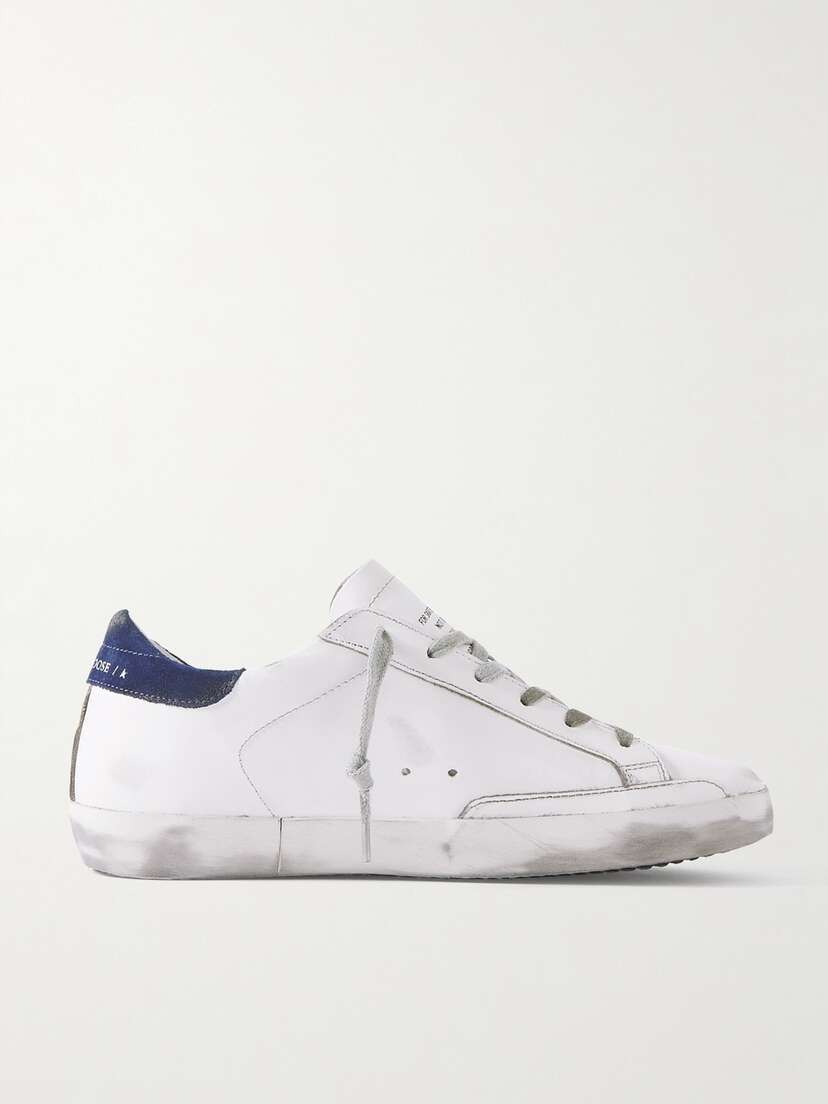 Golden Goose Superstar Distressed Leather And Suede Sneakers