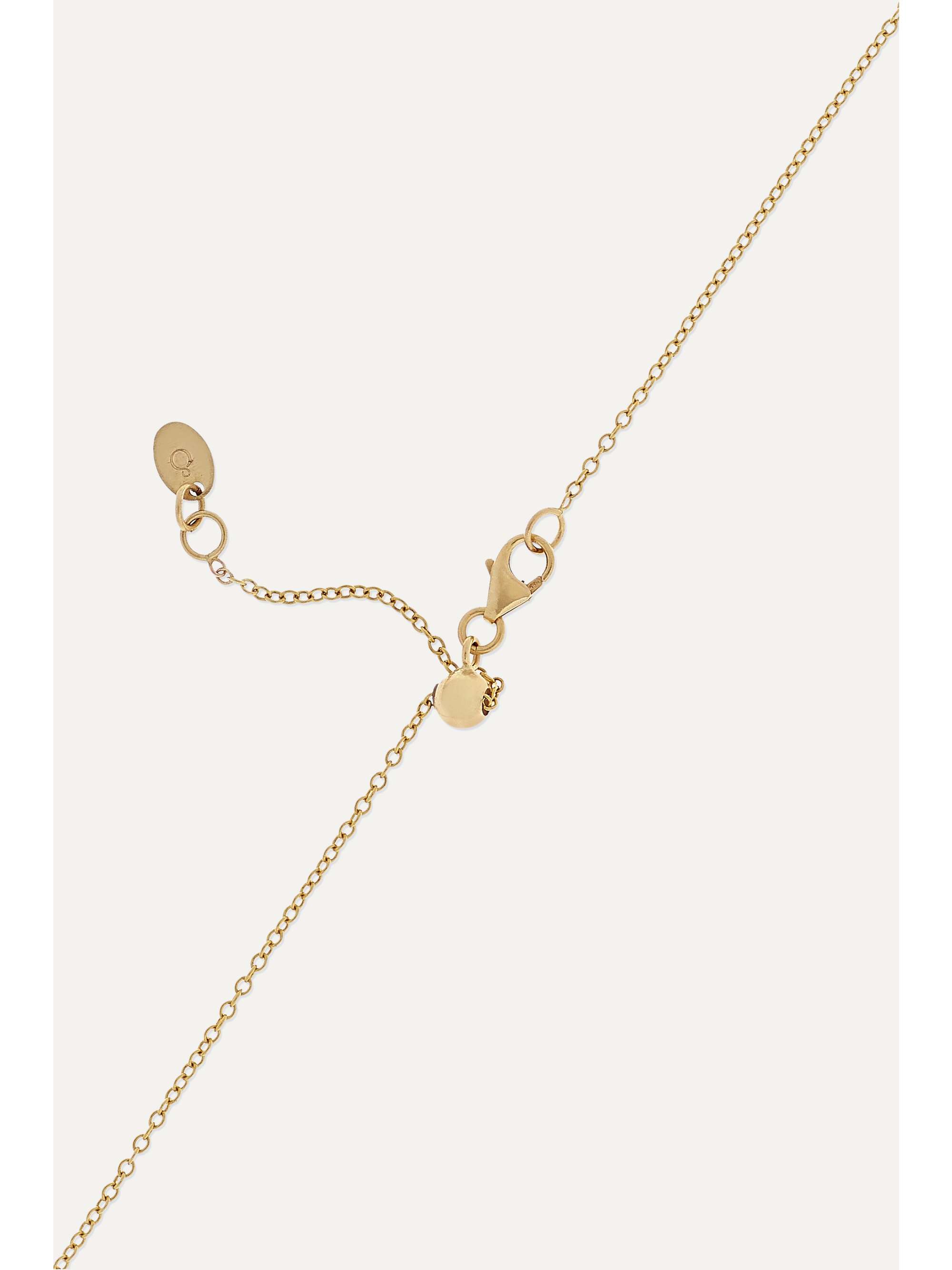 LOQUET 14-karat gold and sapphire crystal locket necklace