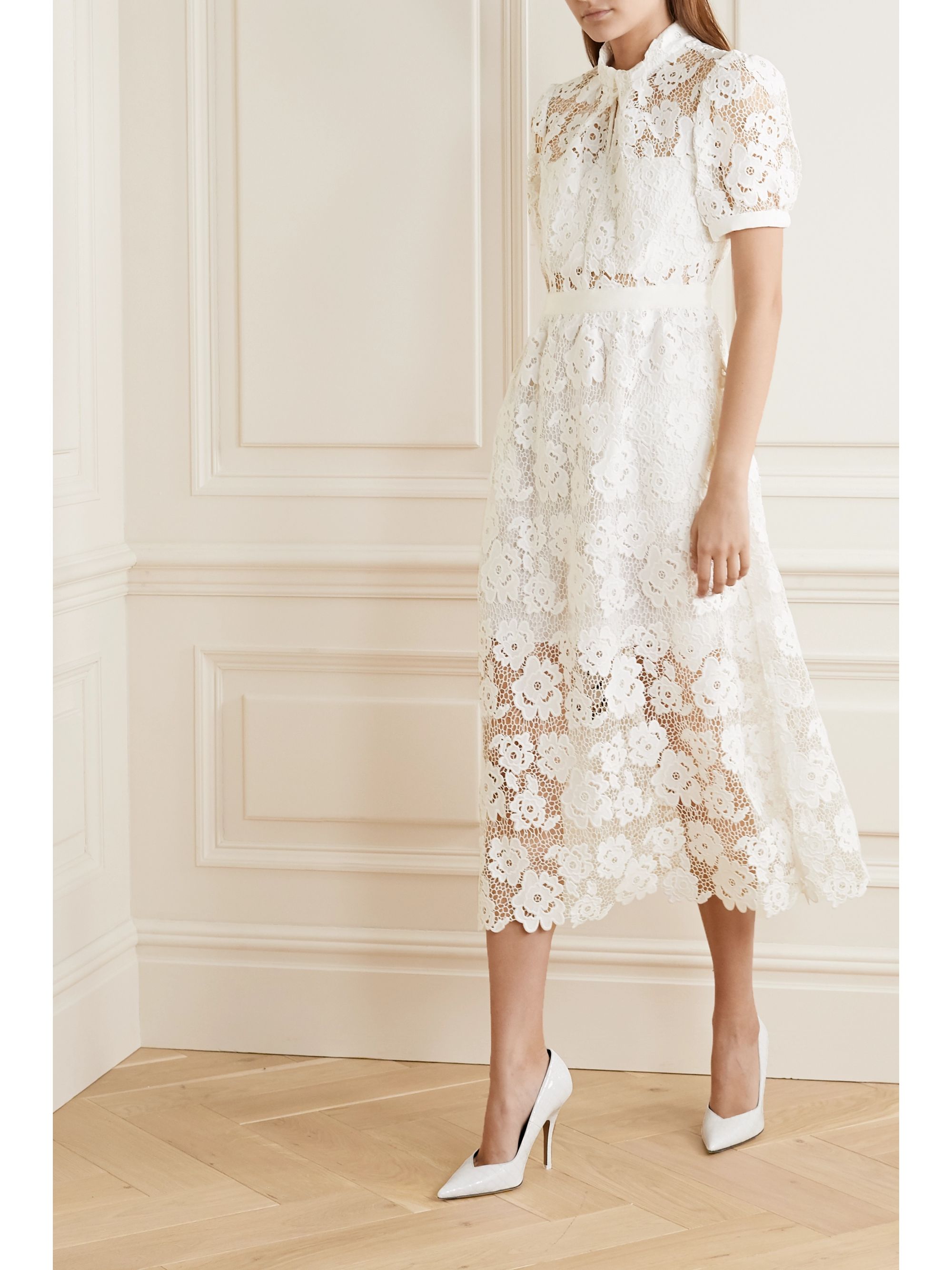 tadashi shoji rose embroidered lace gown