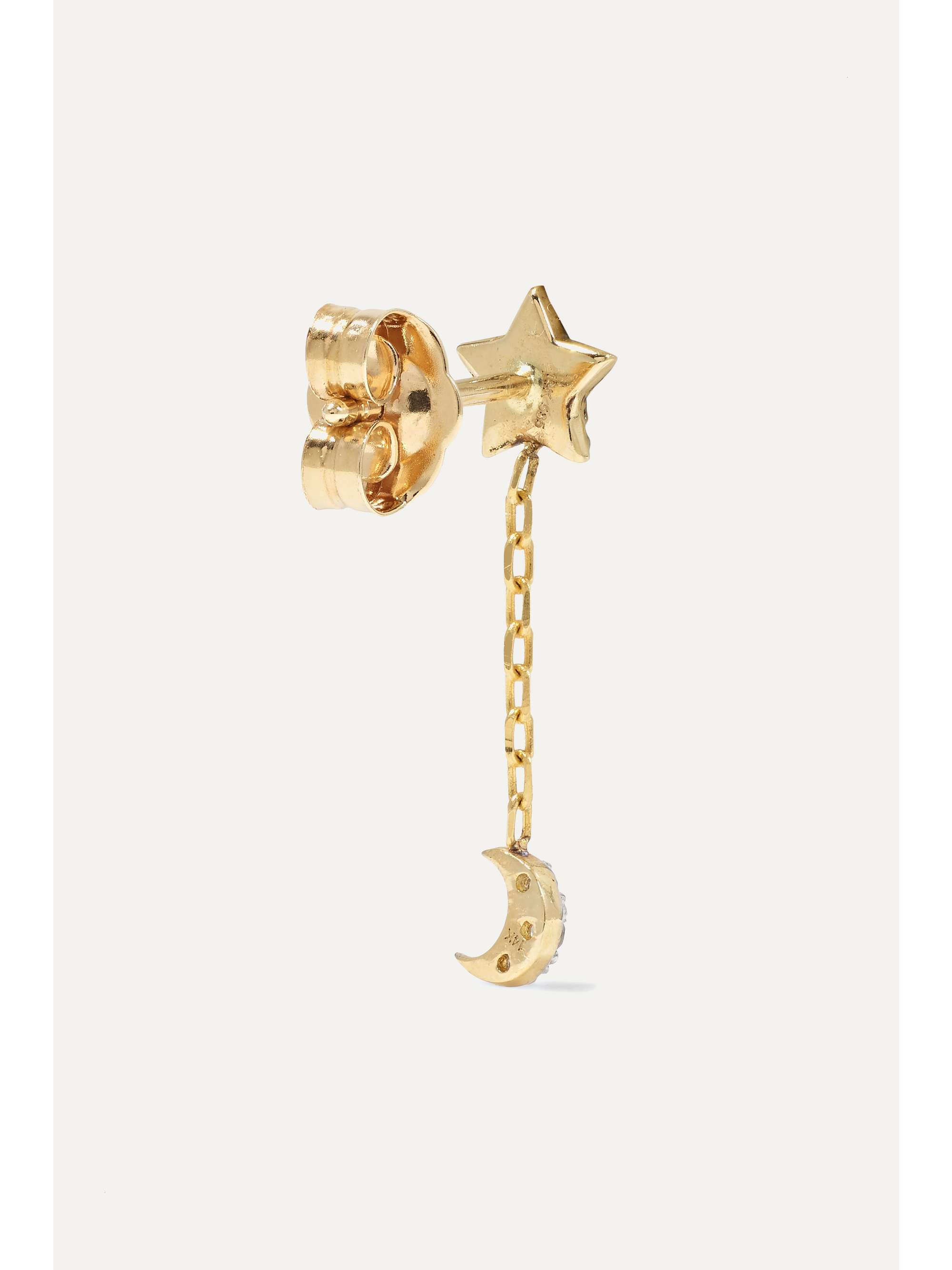 STONE AND STRAND 14-karat gold diamond single earring