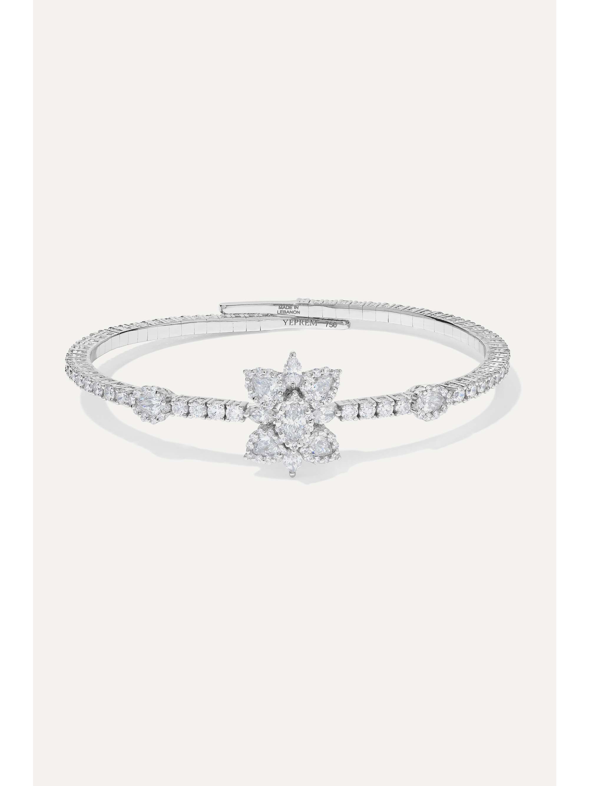 YEPREM 18-karat white gold diamond bracelet