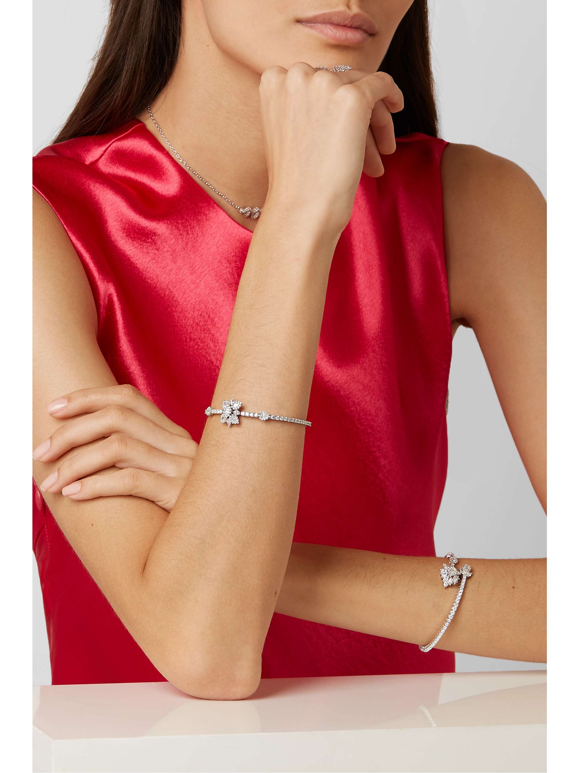 YEPREM 18-karat white gold diamond bracelet