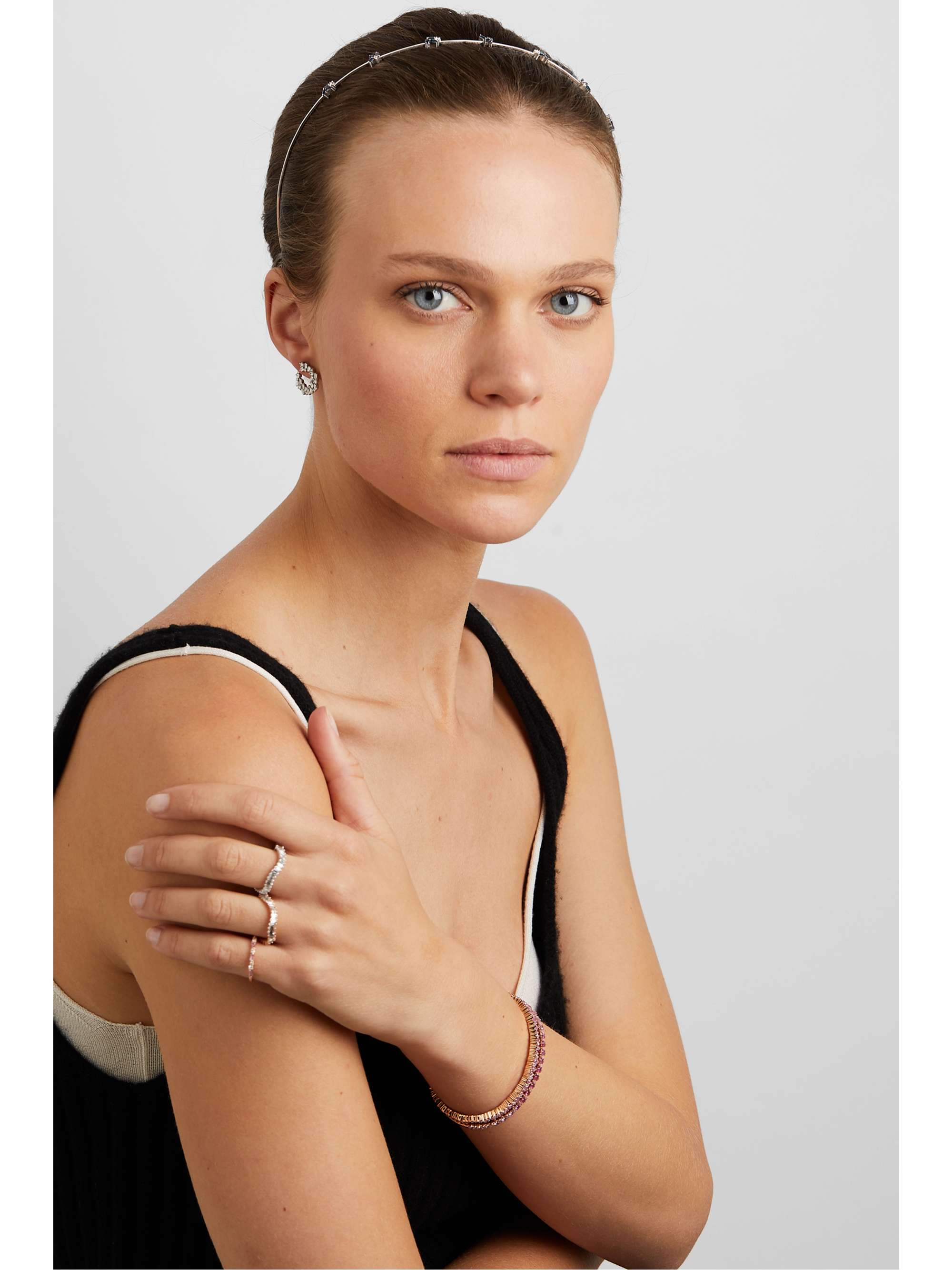 SUZANNE KALAN 18-karat gold, sapphire and diamond headband