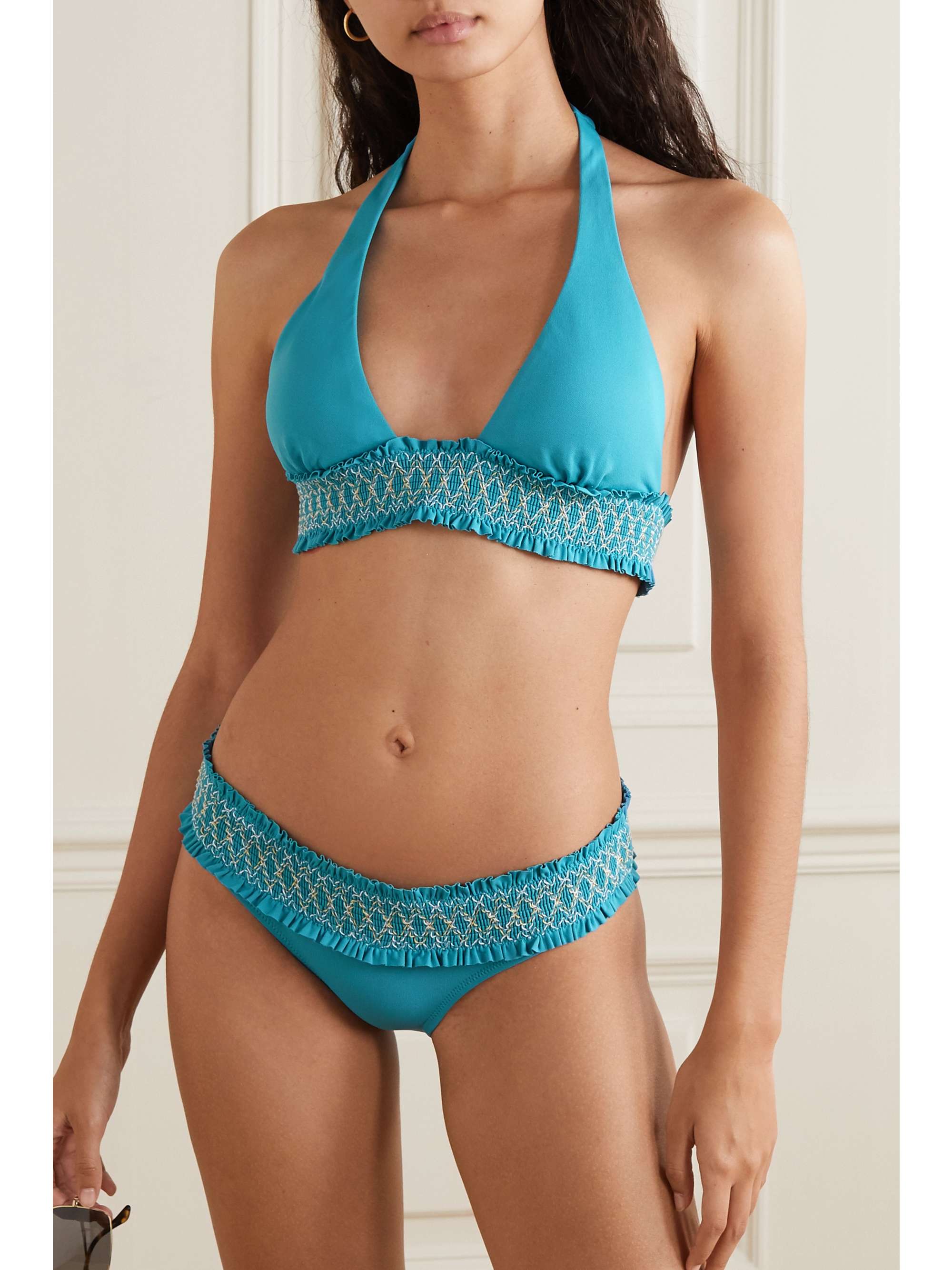 HEIDI KLEIN Aruba smocked halterneck bikini top
