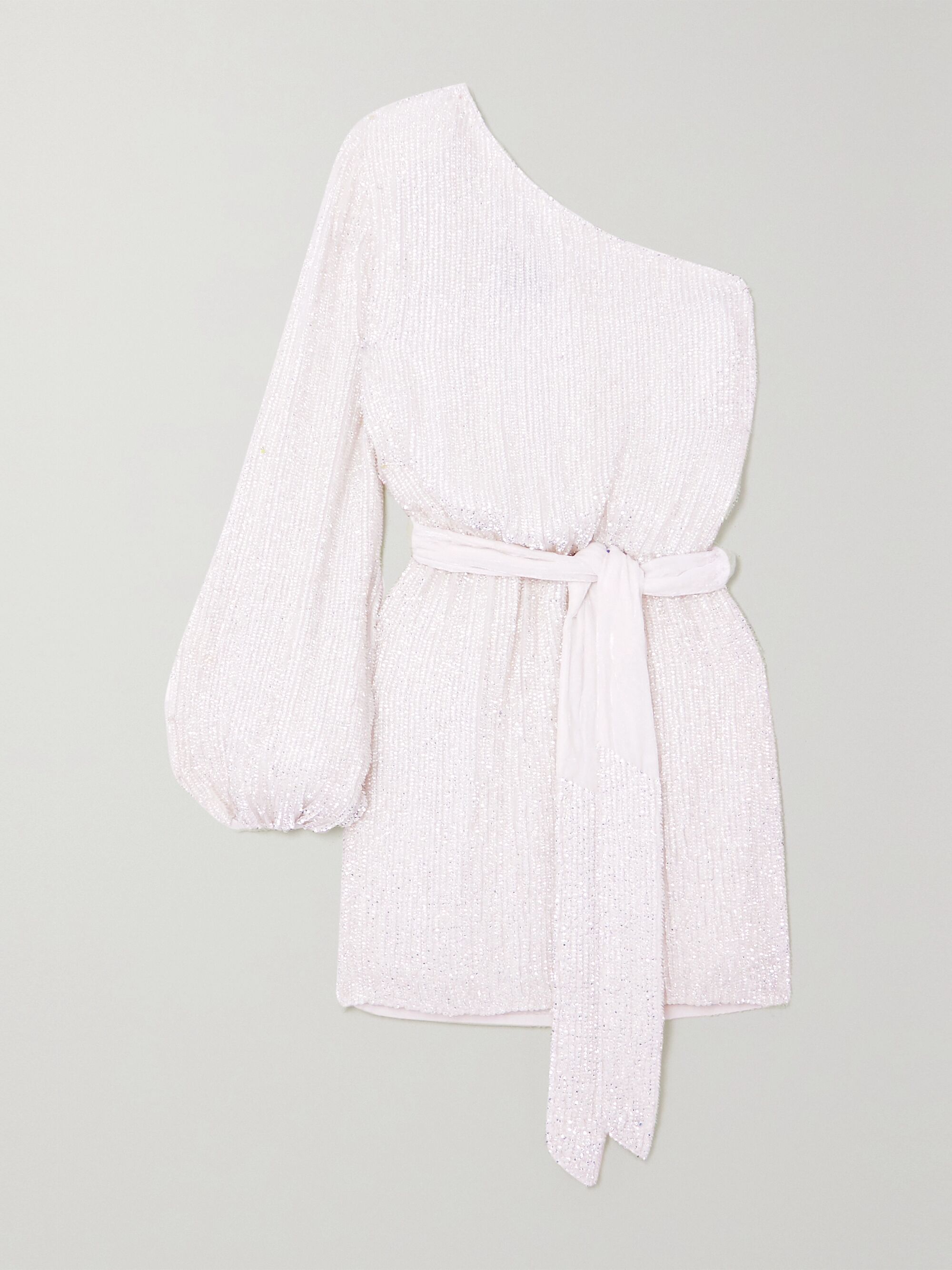 Nearkin blanc asymétrique à manches longues Mini Robe Taille 16 B6