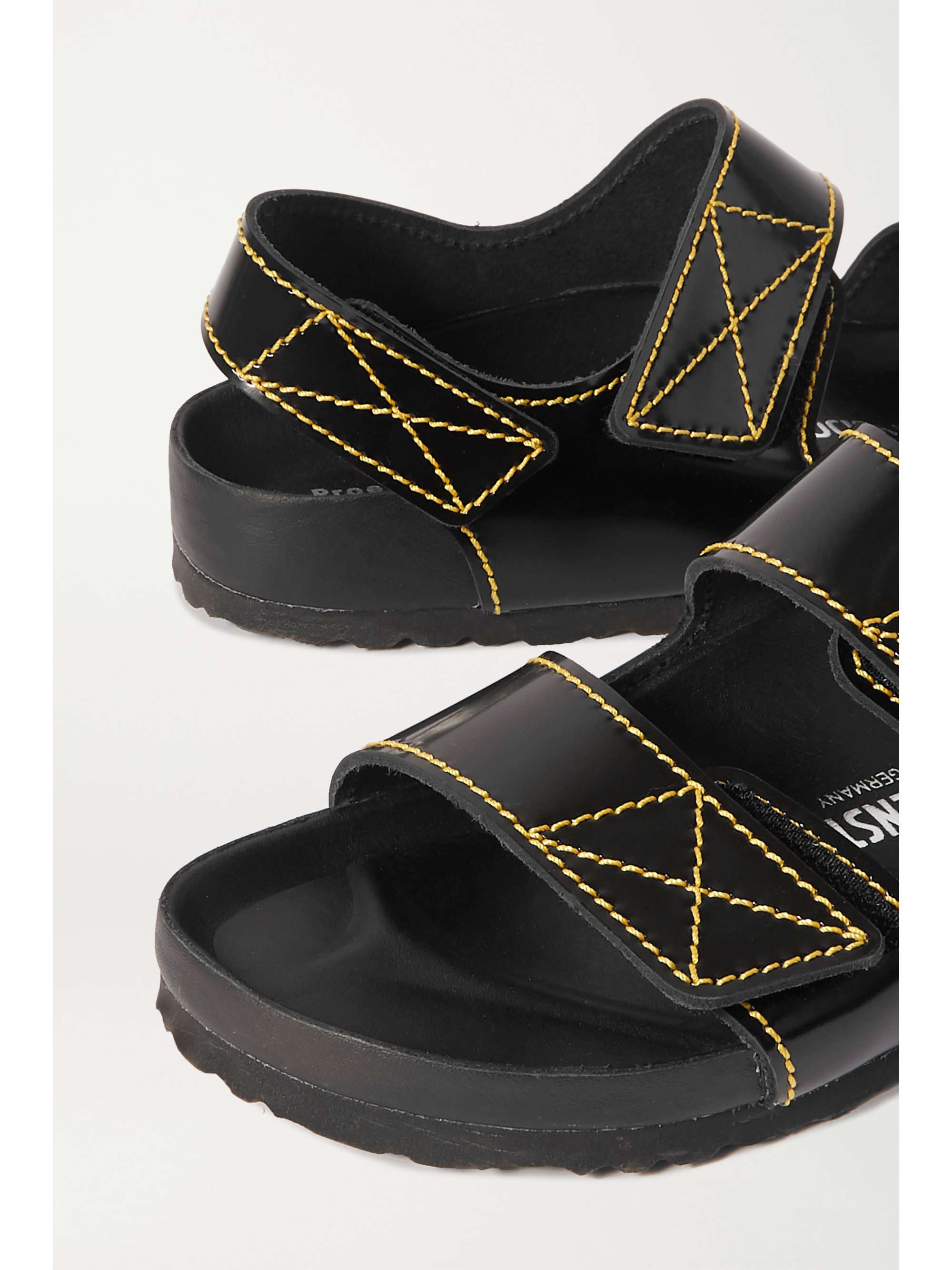PROENZA SCHOULER + Birkenstock Milano topstitched glossed-leather slingback sandals