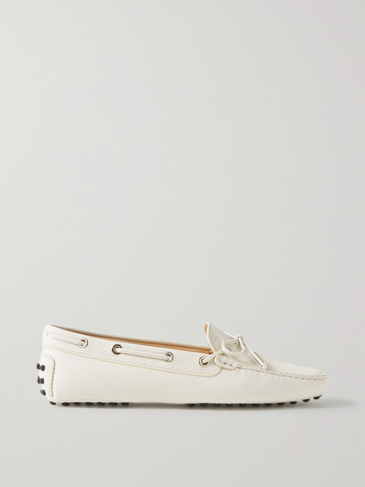 Tod's Gommino Textured-leather Loafers - Off-white