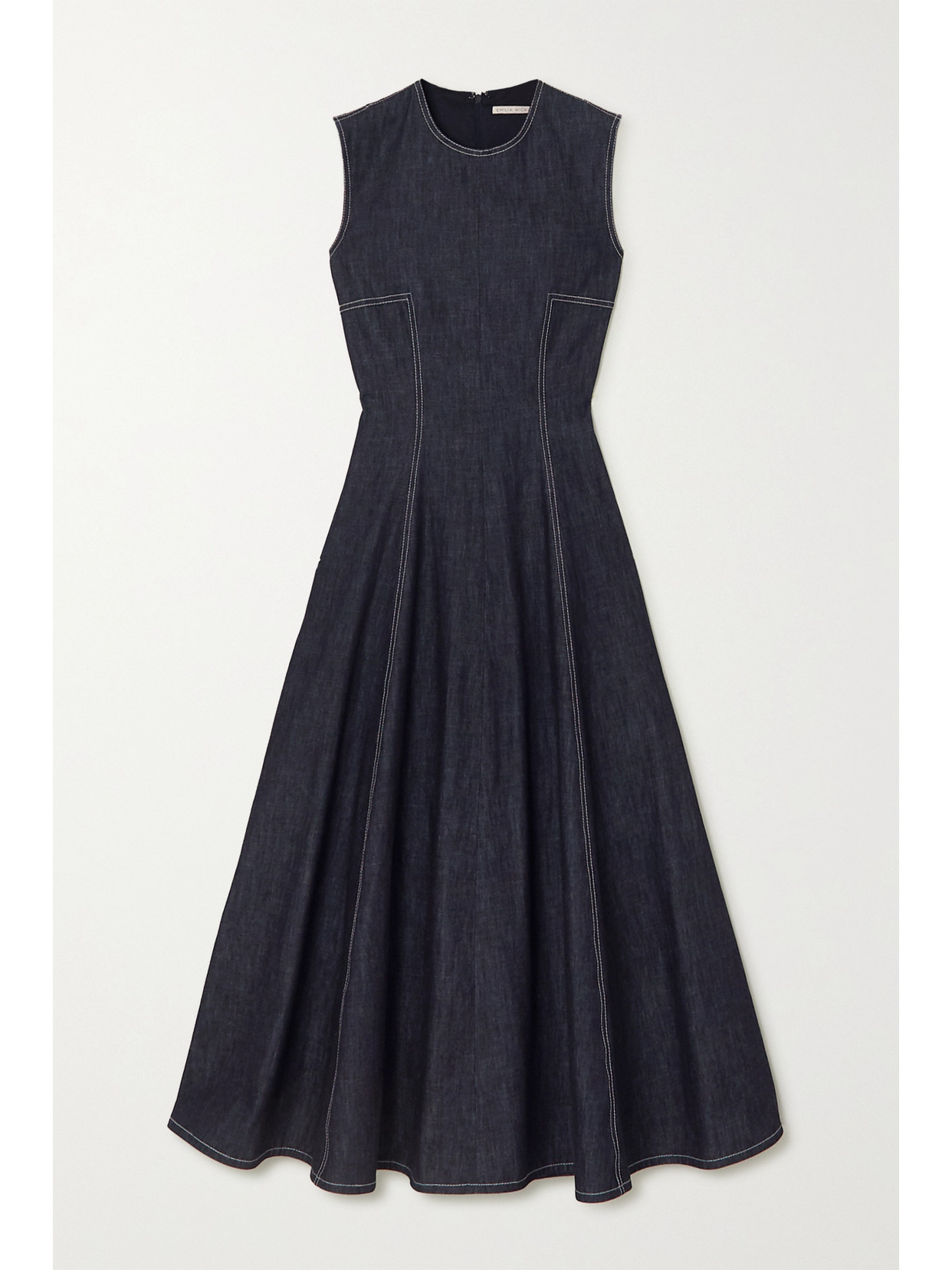 emilia wickstead denim dress EMILIA WICKSTEAD Ellen belted denim midi dress Uberchique