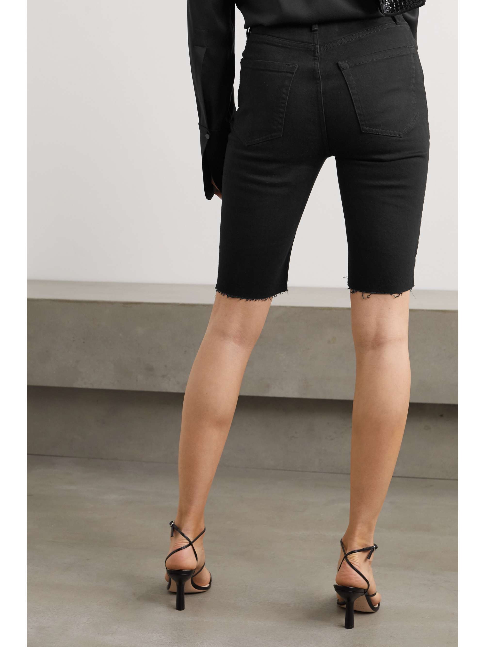 FRAME Le Vintage Bermuda frayed denim shorts
