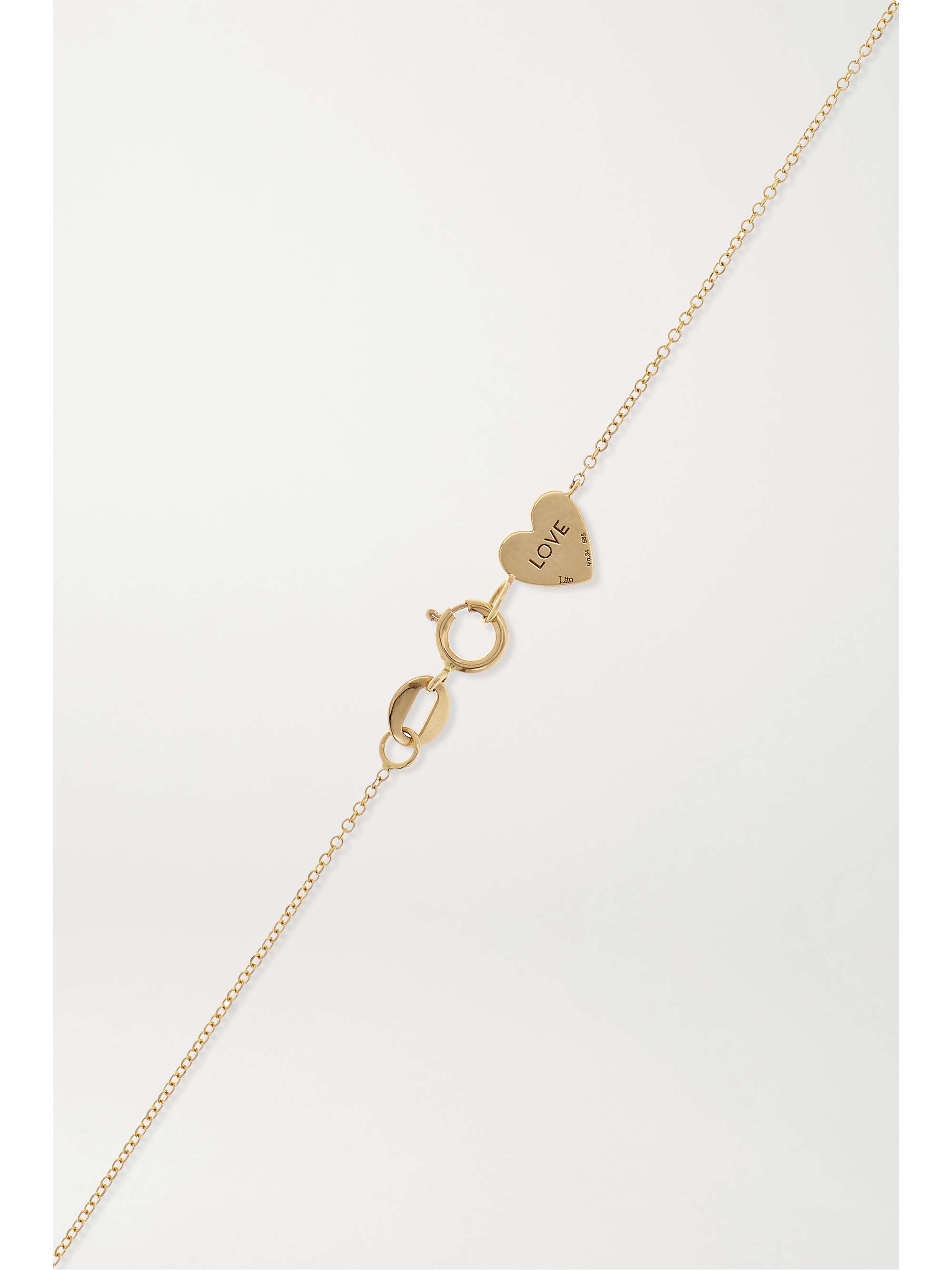LITO + Racil Tu Es Partout 14-karat gold and enamel necklace