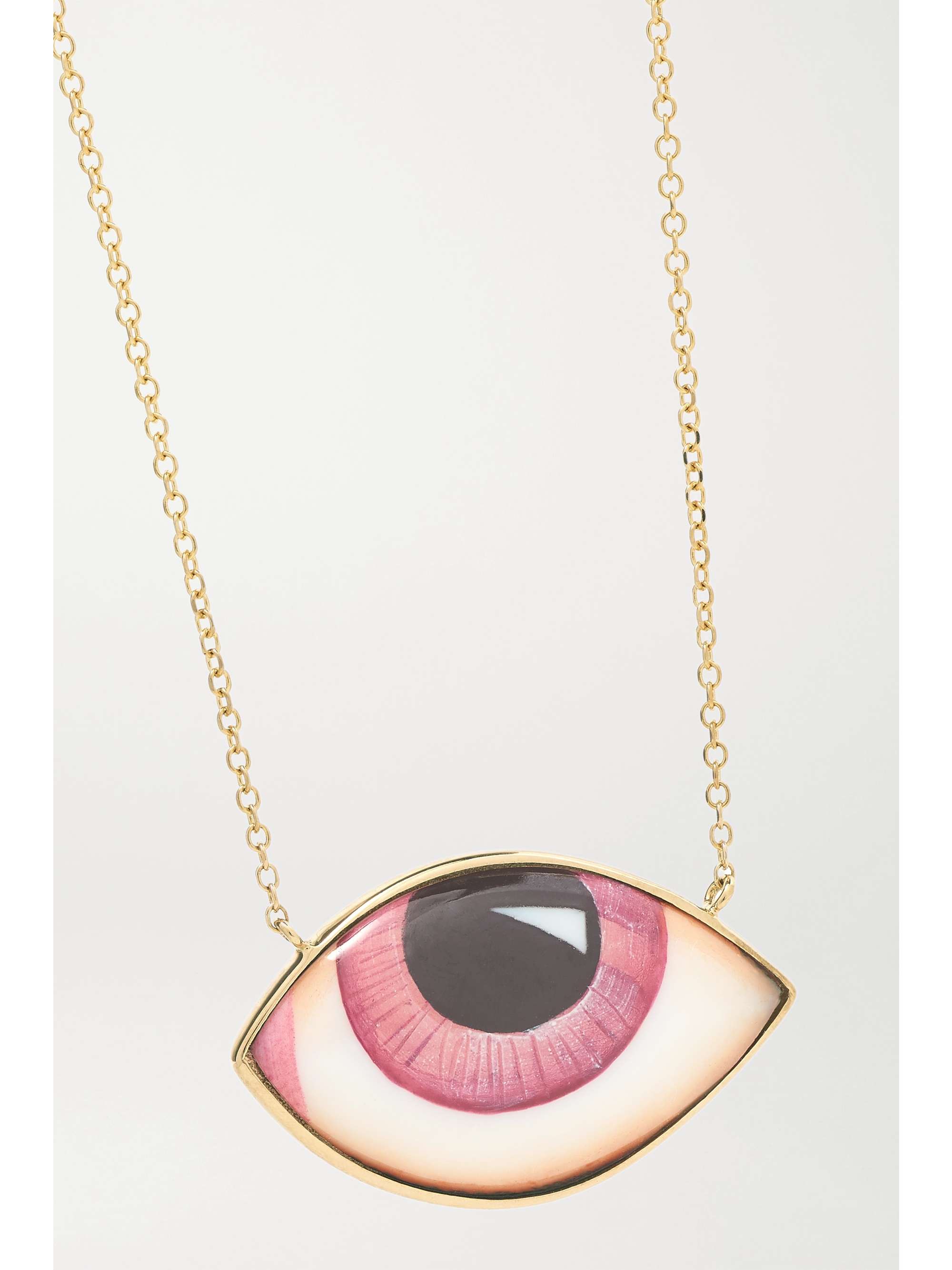 LITO + Racil Tu Es Partout 14-karat gold and enamel necklace