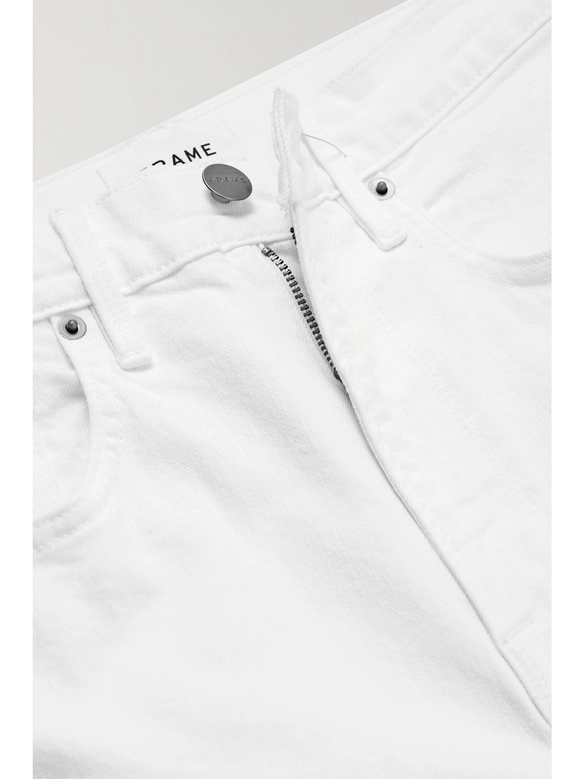 FRAME Le Vintage Bermuda frayed denim shorts | NET-A-PORTER
