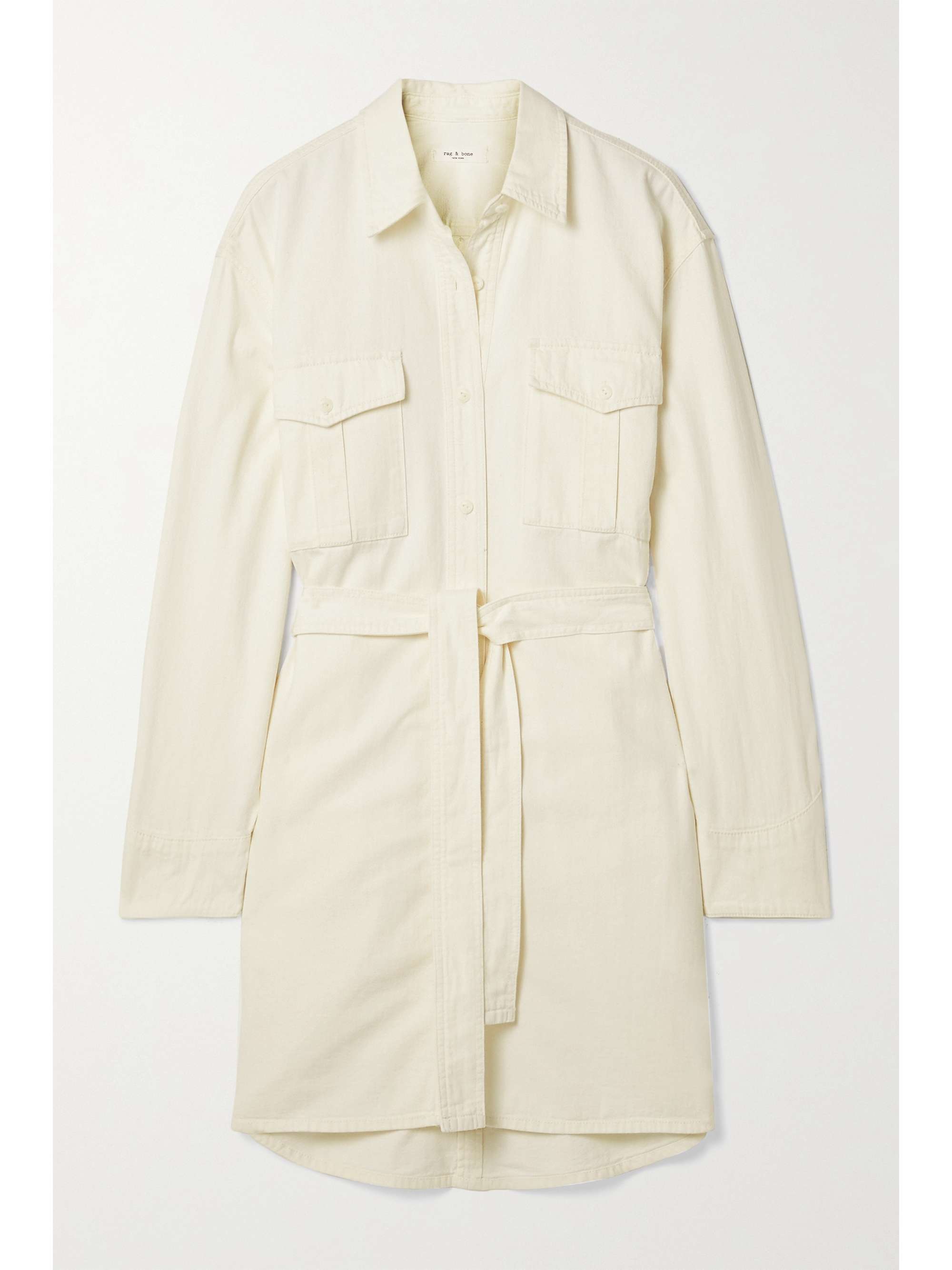 denim shirt dress belted