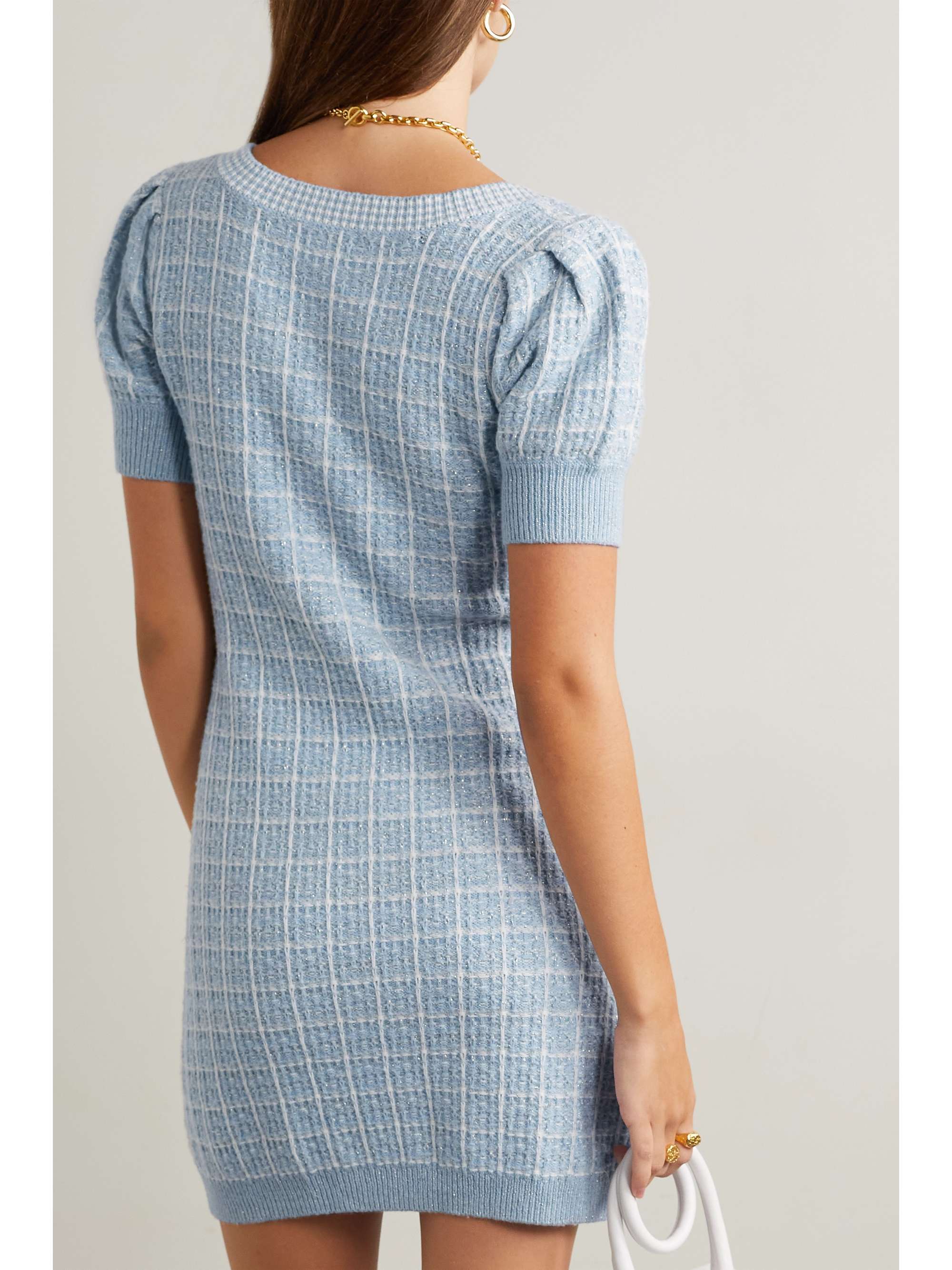 Sailor checked tweed mini dress