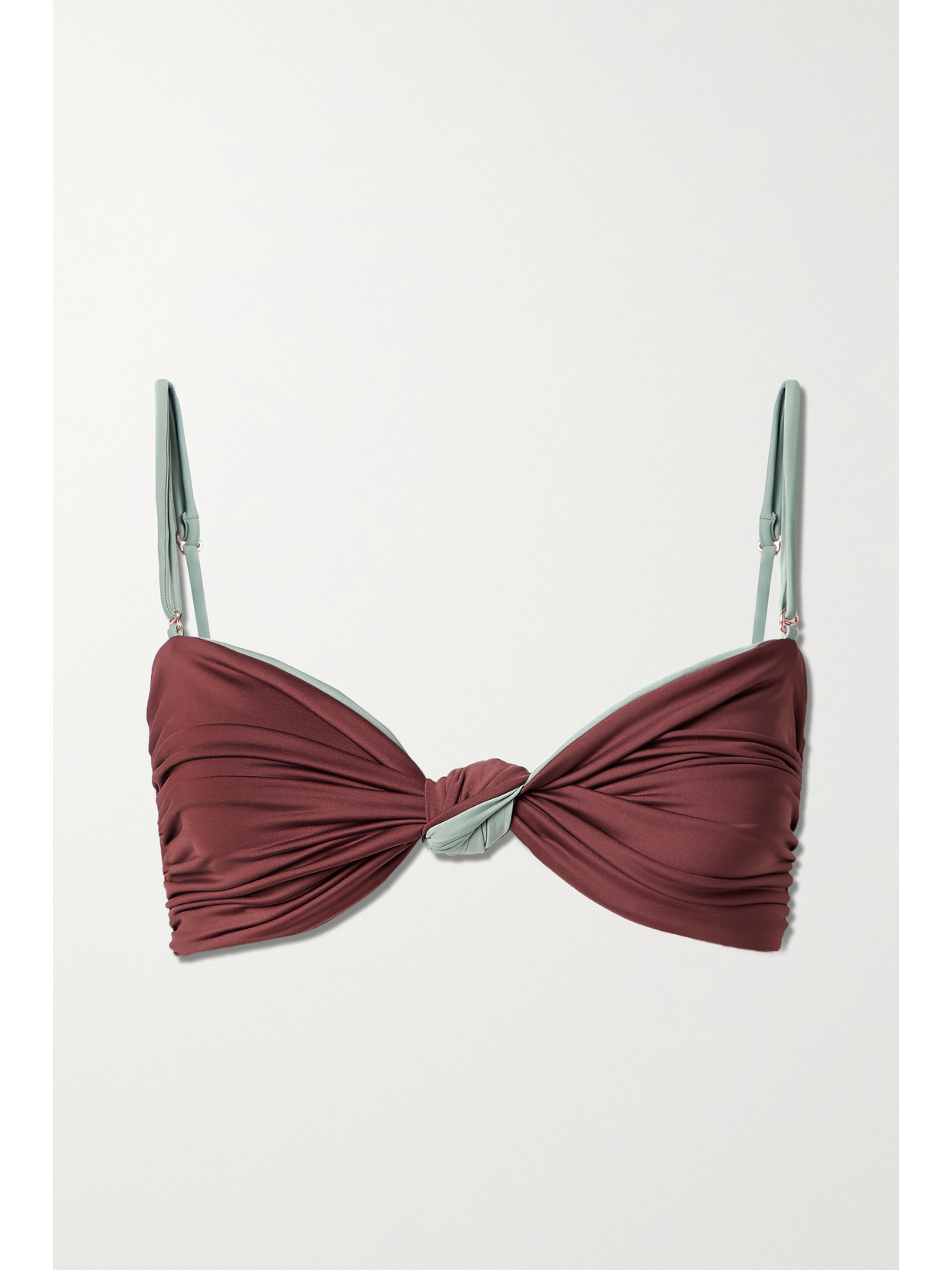 Johanna Ortiz – + Net Sustain Congress Of The Congo Reversible Knotted Bikini Top – Chocolate